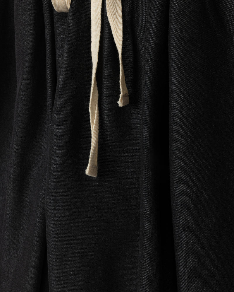 PHIL AND PHOEBE BLACK DENIM FLAKE CHAMBRAY DRAWSTRING SKIRT [FINAL SALE] - Image 2