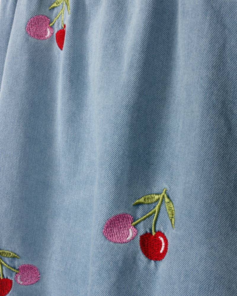 PHIL AND PHOEBE DENIM COLORED CHERRY PRINT JUMPER [FINAL SALE] - Image 2