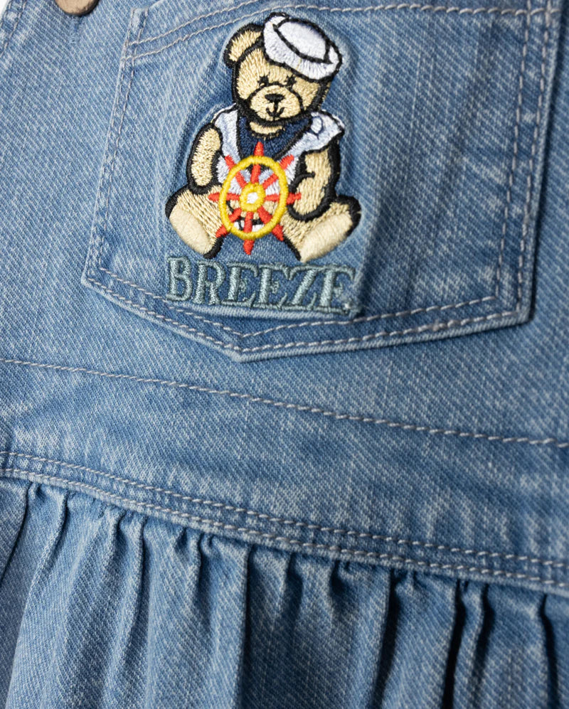 PHIL AND PHOEBE DENIM TEDDY BEAR PATCH ROMPER [FINAL SALE] - Image 2