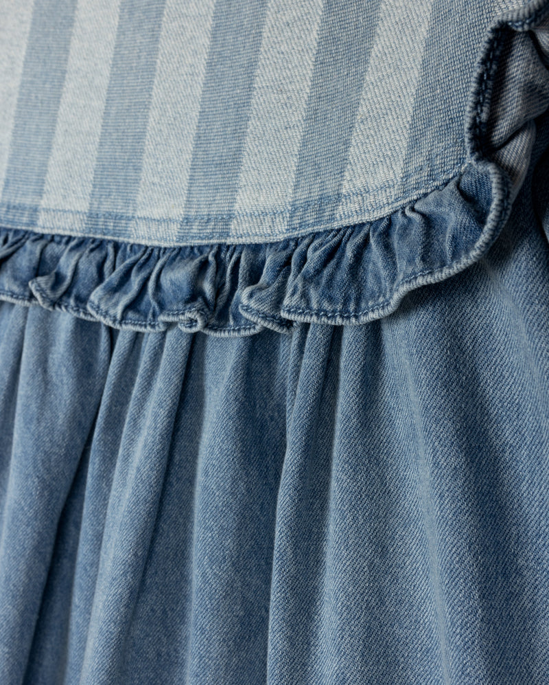 PHIL AND PHOEBE DENIM WIDE STRIPE BIB DRESS [FINAL SALE] - Image 2