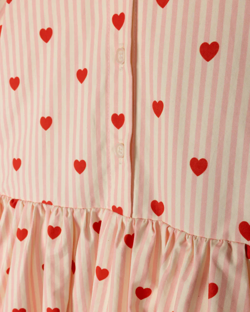 PHIL AND PHOEBE STRIPE HEART PRINTED DRESS [FINAL SALE] - Image 2