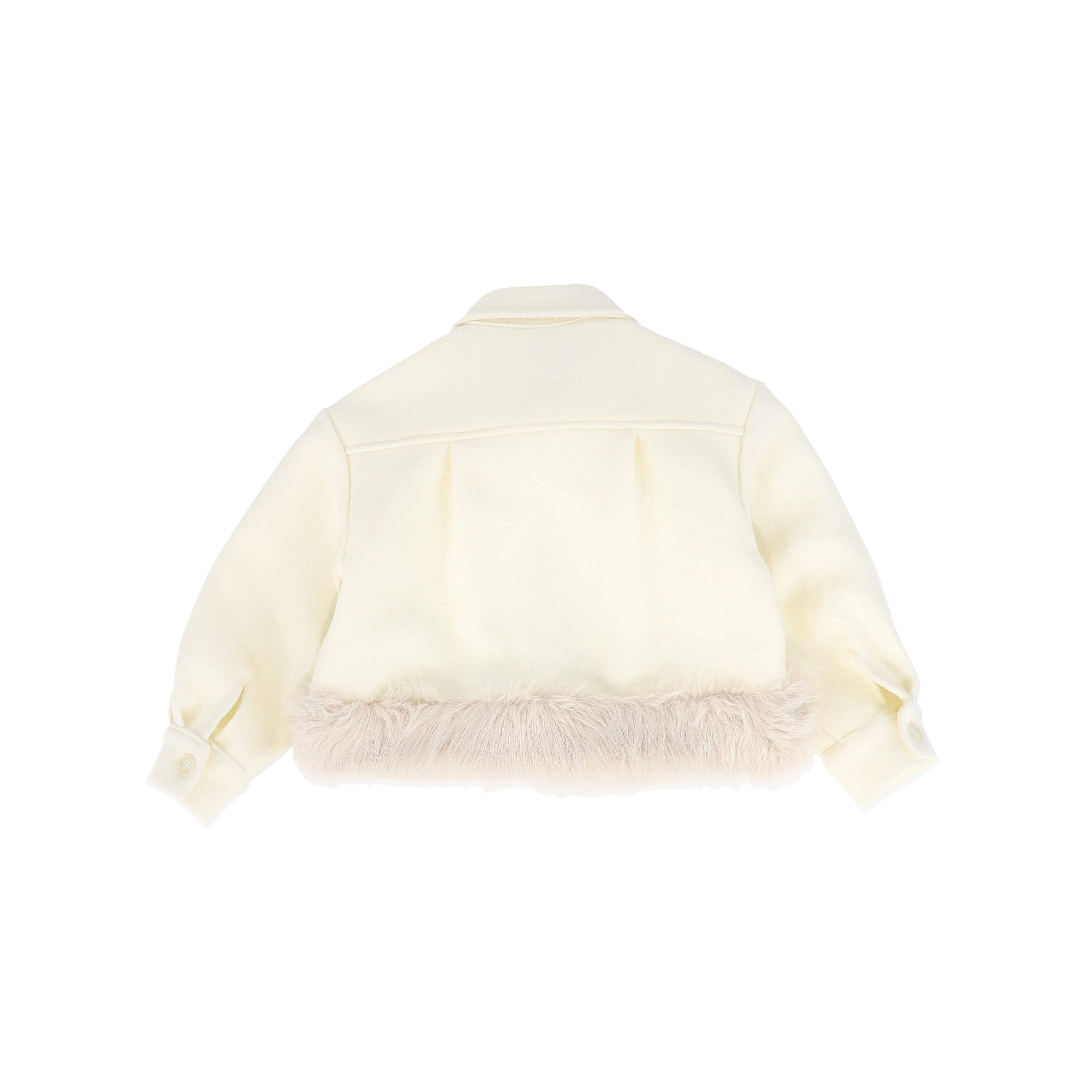 PICCOLA LUDO CREAM WOOL FUR TRIM JACKET[ FINAL SALE] - Image 2