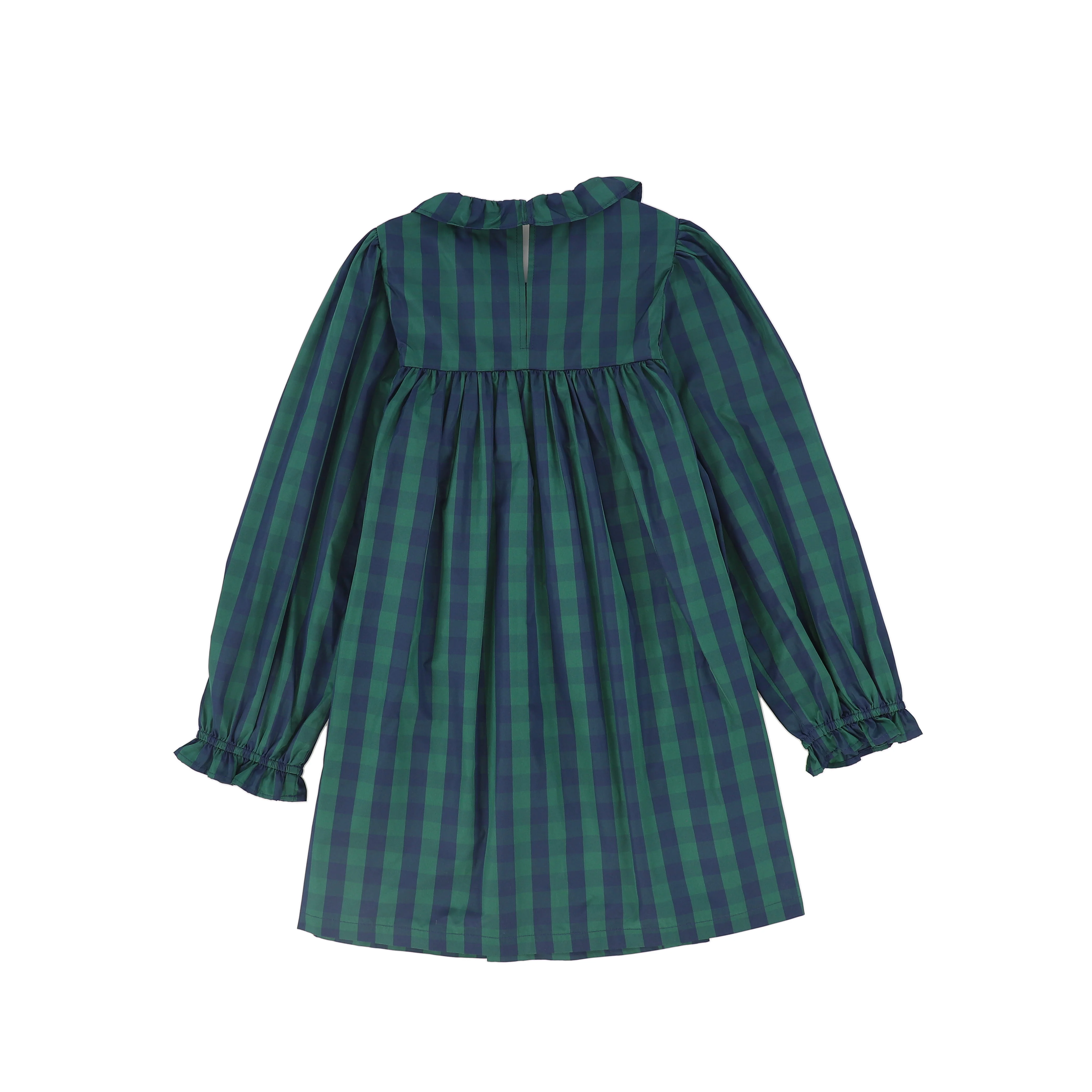 PICCOLA LUDO NAVY/GREEN STRIPE SMOCK DRESS [FINAL SALE] - Image 2