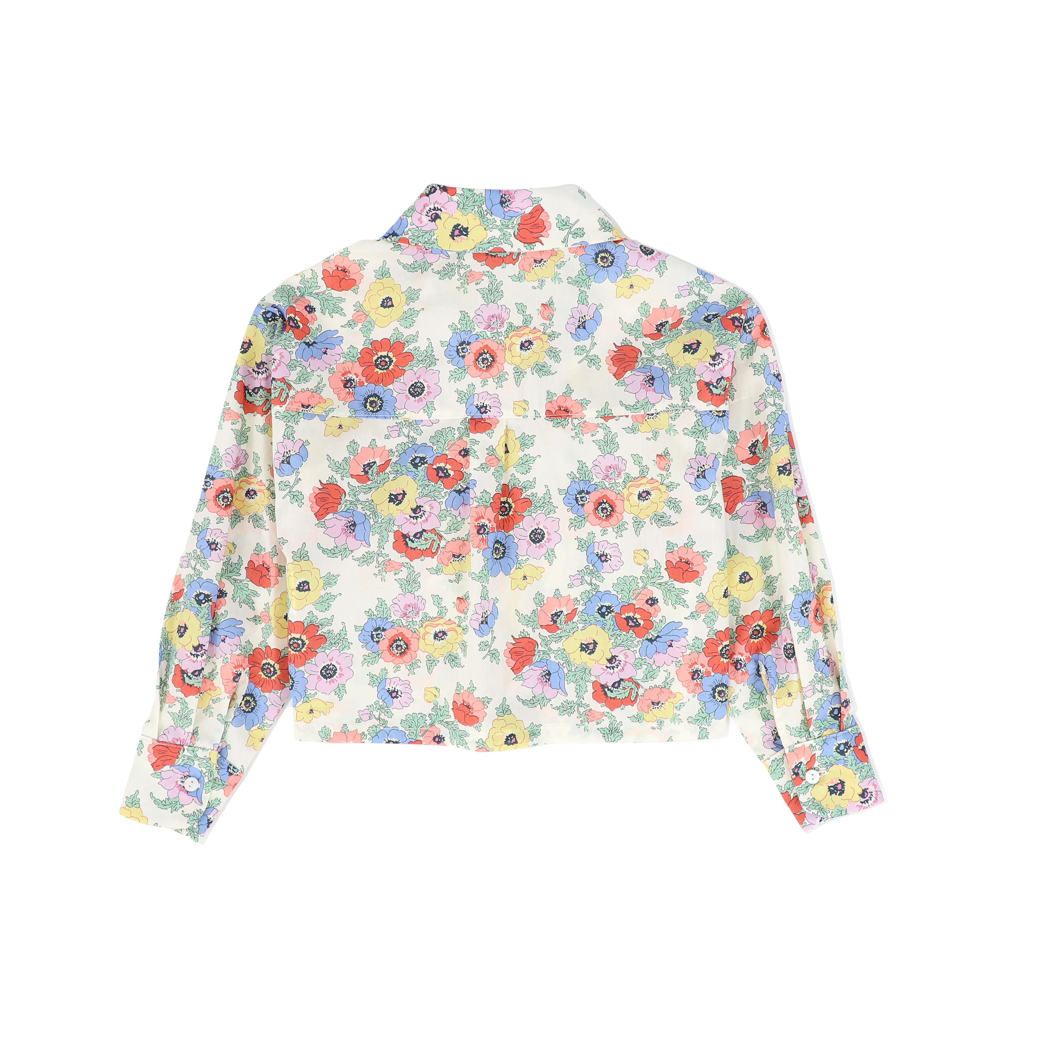 PICCOLA LUDO RED/YELLOW FLORAL PETER PAN COLLAR BLOUSE [FINAL SALE] - Image 2