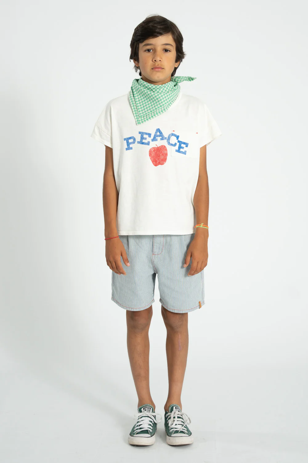 PIUPIUCHICK BLUE STRIPED STITCHED SHORTS [FINAL SALE] - Image 3
