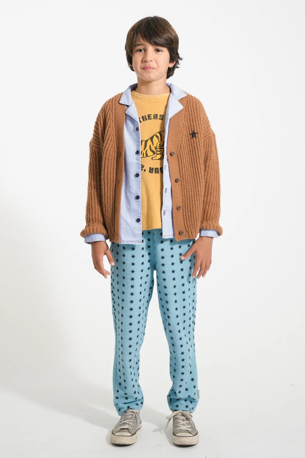 PIUPIUCHICK BROWN CHUNKY KNIT CARDIGAN [FINAL SALE] - Image 3