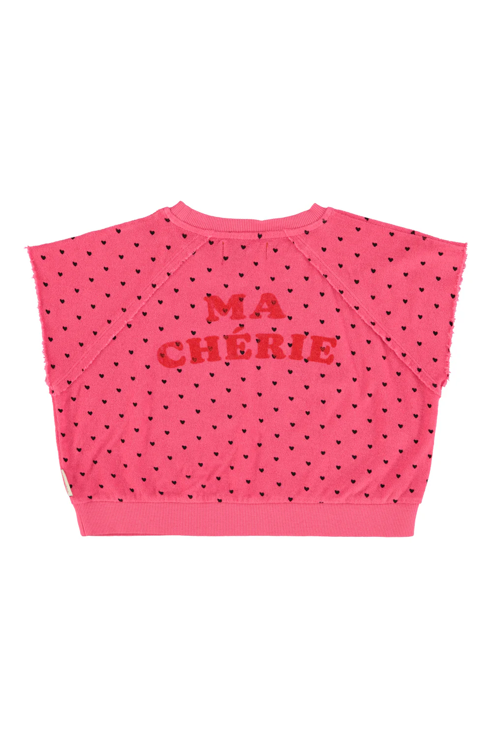 PIUPIUCHICK HOT PINK TERRY HEART PRINT TOP [FINAL SALE] - Image 2