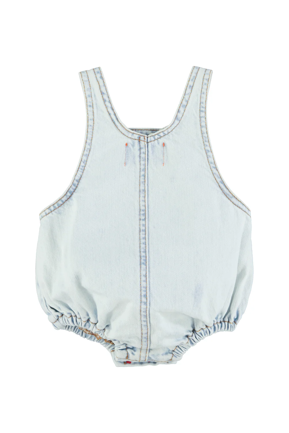 PIUPIUCHICK LIGHT BLUE DENIM STITCHED ROMPER [FINAL SALE] - Image 2