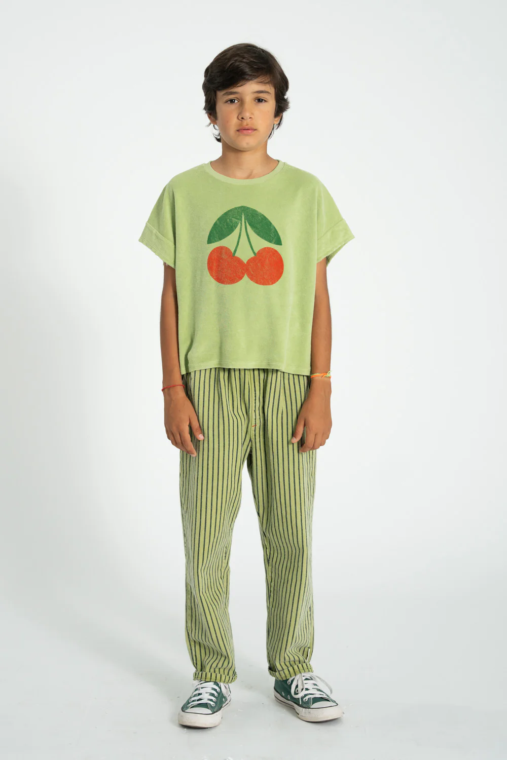 PIUPIUCHICK OLIVE GREEN CHERRY PATCH T-SHIRT [FINAL SALE] - Image 3