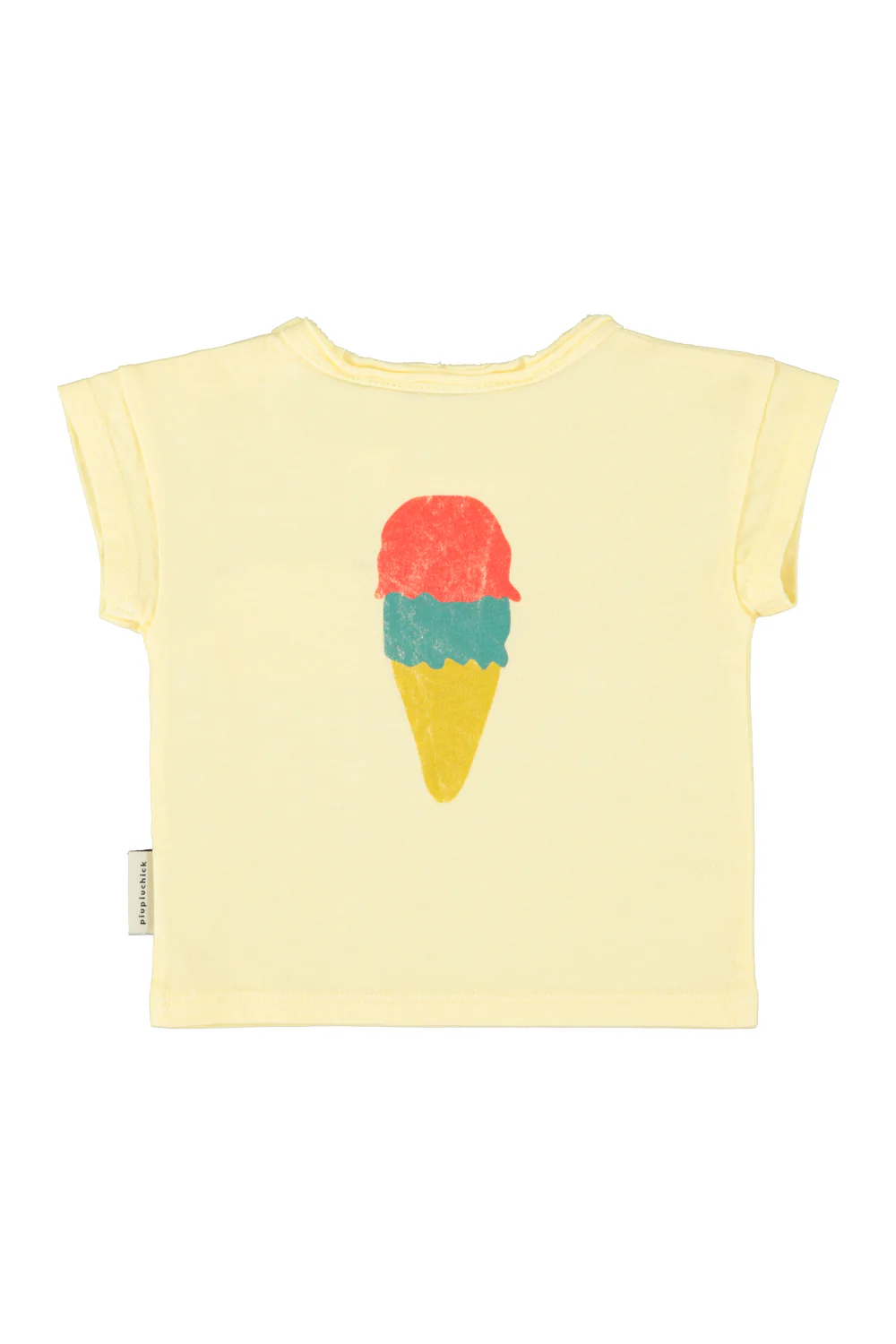 PIUPIUCHICK PALE YELLOW WORDED T-SHIRT [FINAL SALE] - Image 2