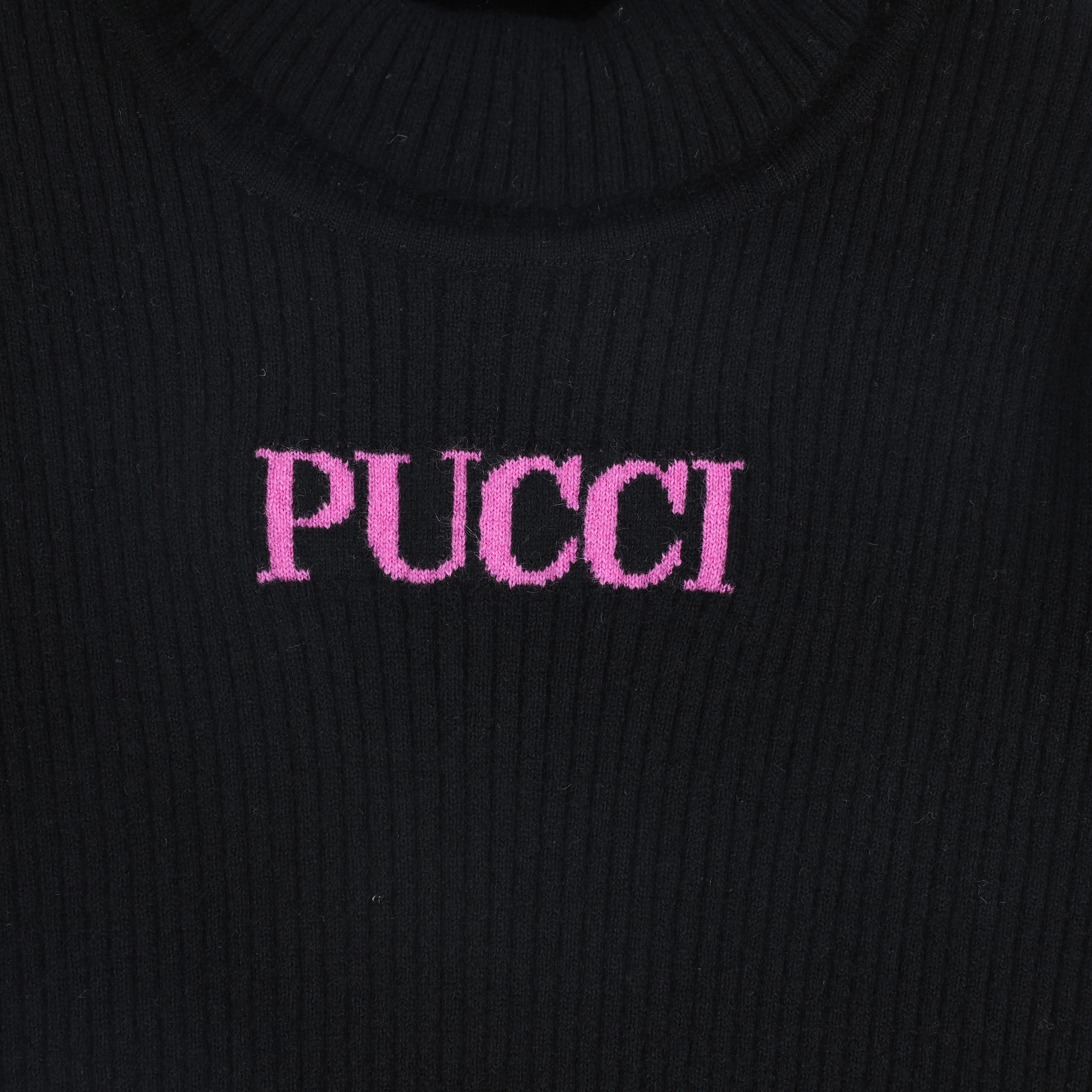 PUCCI BLACK CHUNKY KNIT LOGO SWEATER [FINAL SALE] - Image 3