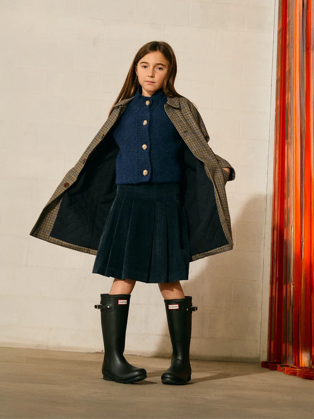 TANGERINE BLUE CORDUROY PLEAT SKIRT [FINAL SALE] - Image 3