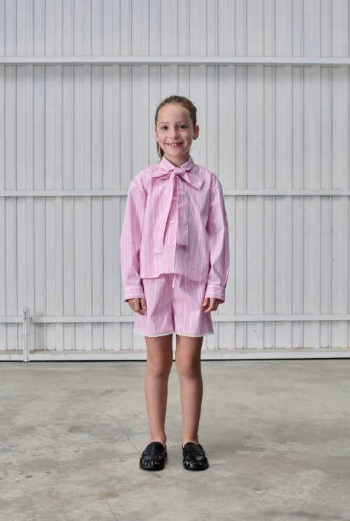 TANGERINE PINK TIE-NECK BLOUSE [FINAL SALE] - Image 3