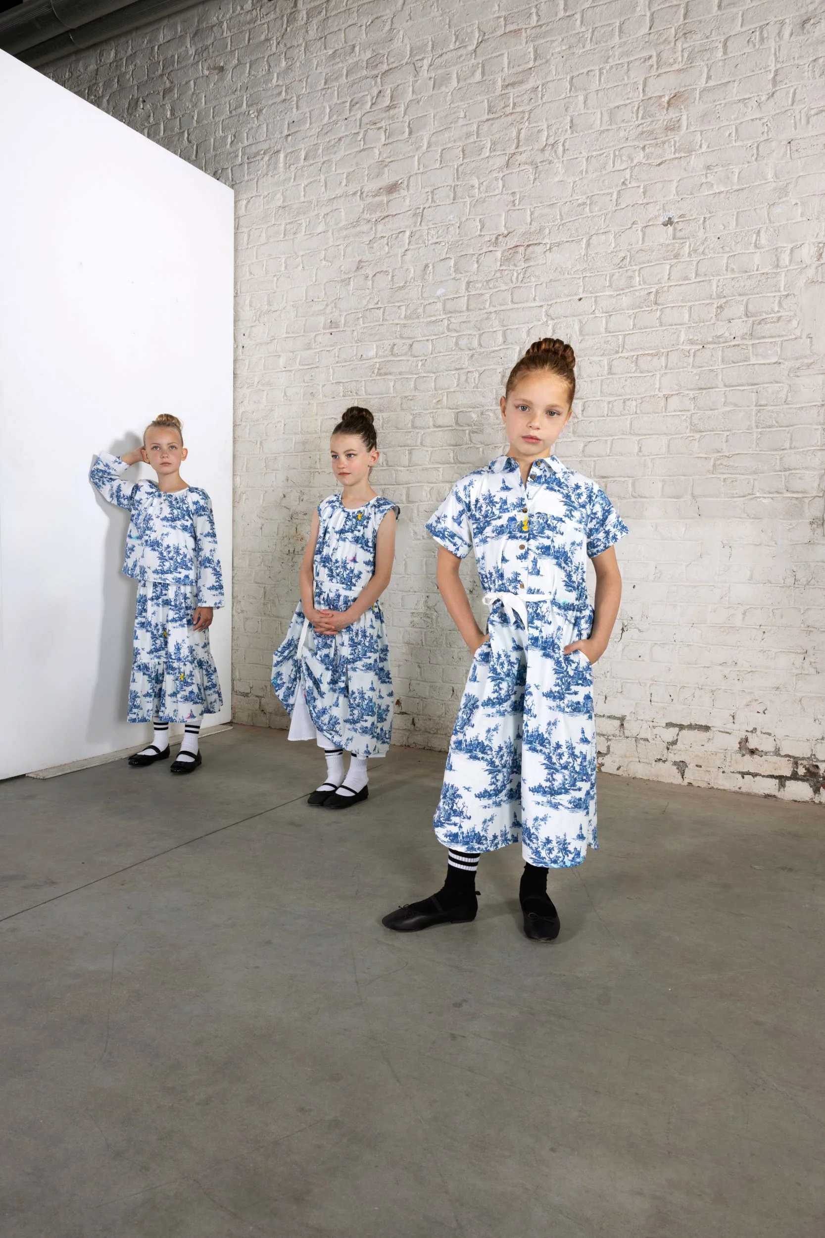 TNTRM BLUE TOILE COLLAR MIDI DRESS [FINAL SALE] - Image 2