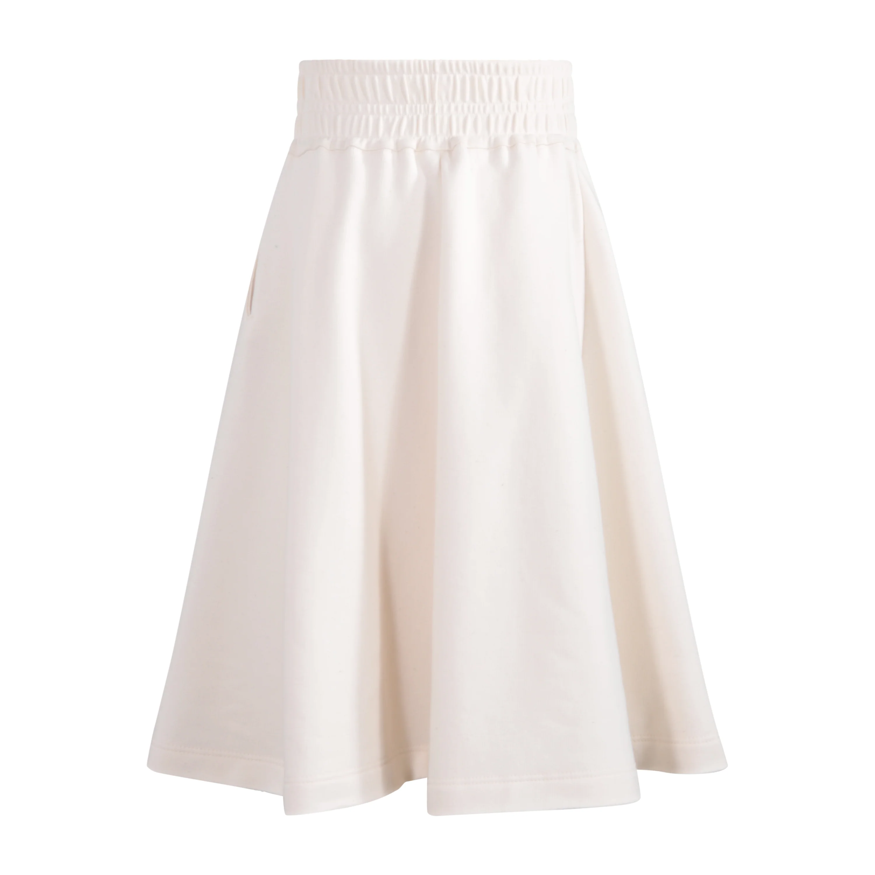 TNTRM OFF WHITE CONTRAST TRIM MIDI SKIRT [FINAL SALE] - Image 2