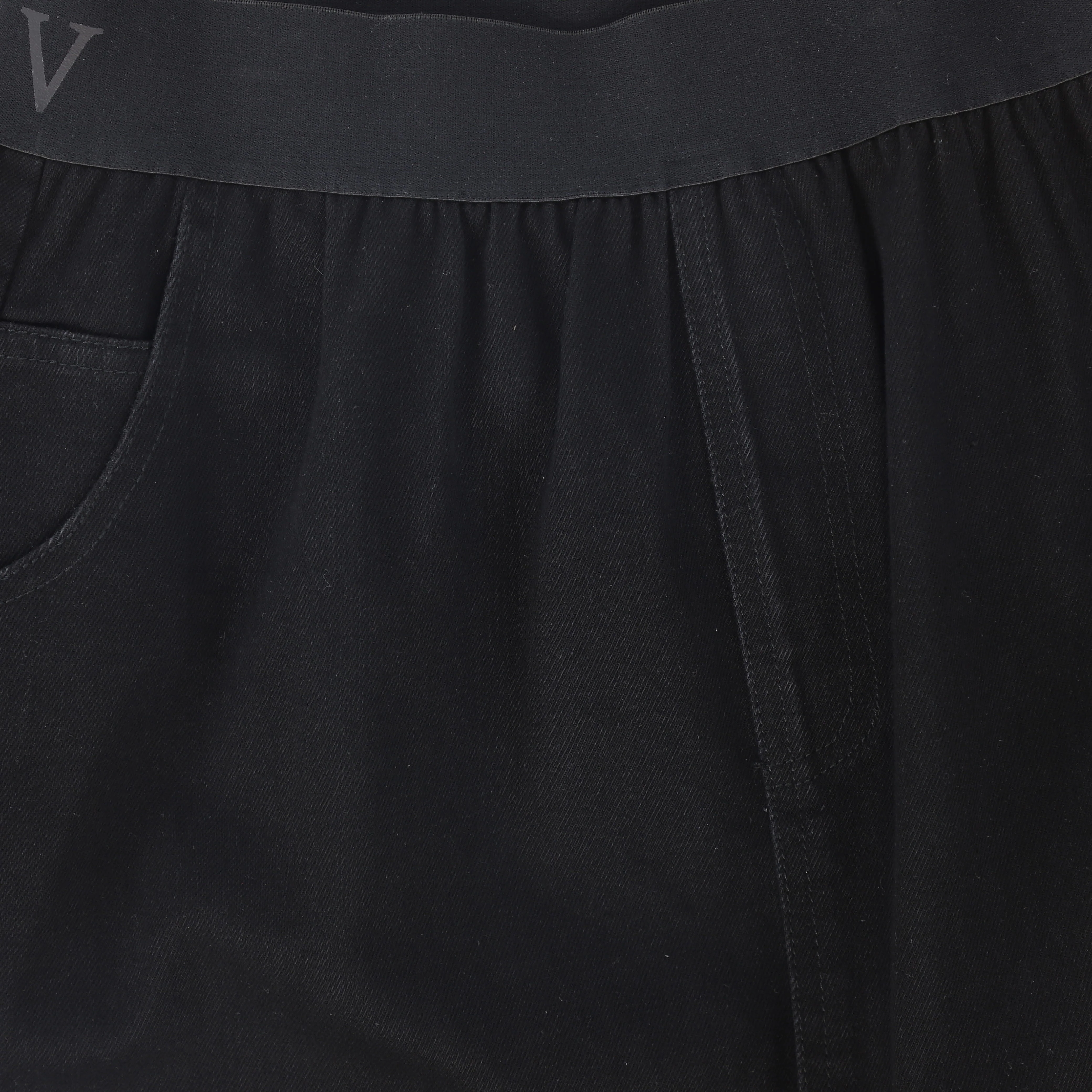 VALENTINA BLACK DENIM LOGO WAISTBAND MAXI SKIRT [FINAL SALE] - Image 3