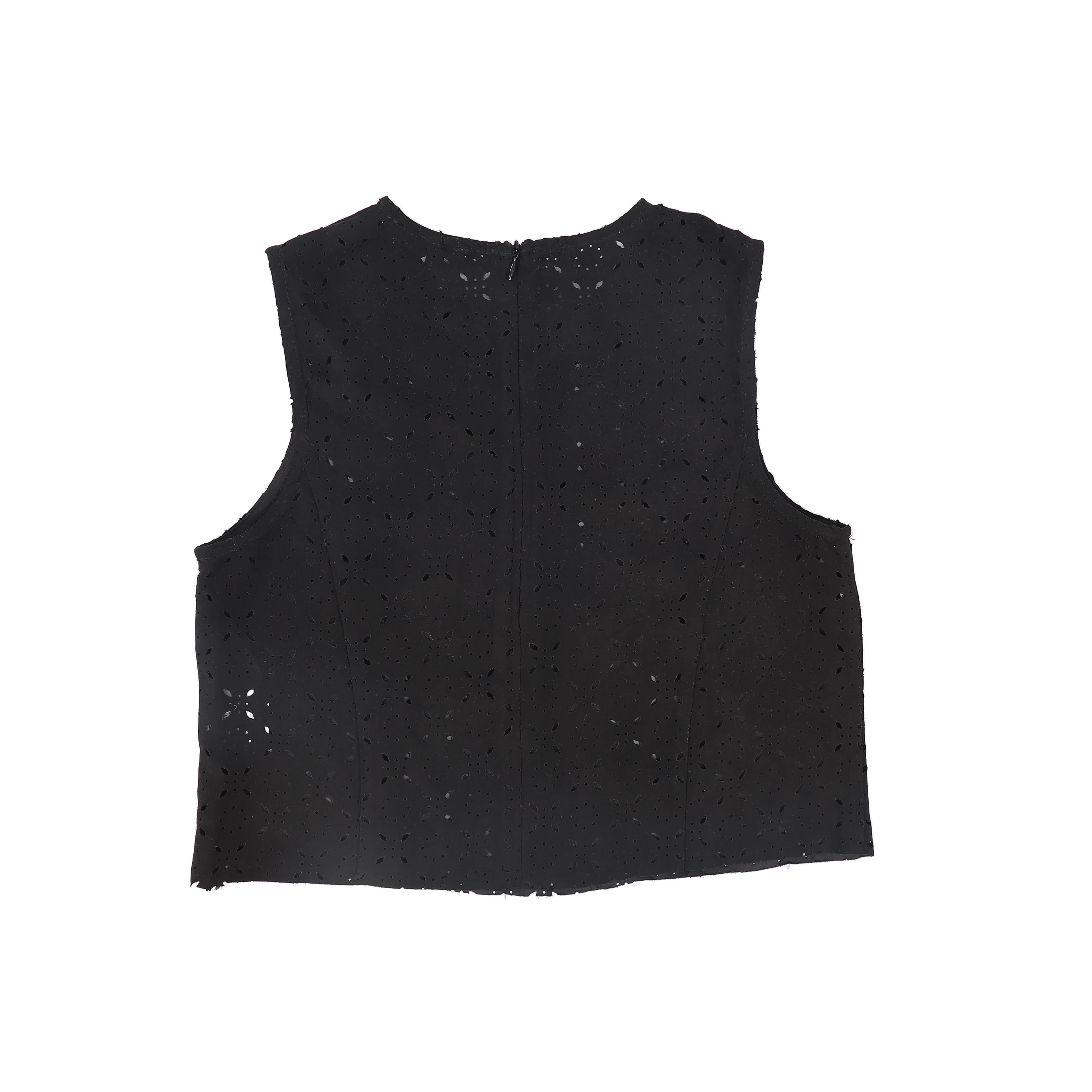 VALENTINA BLACK FLOWER CUTOUT VEST [FINAL SALE] - Image 2