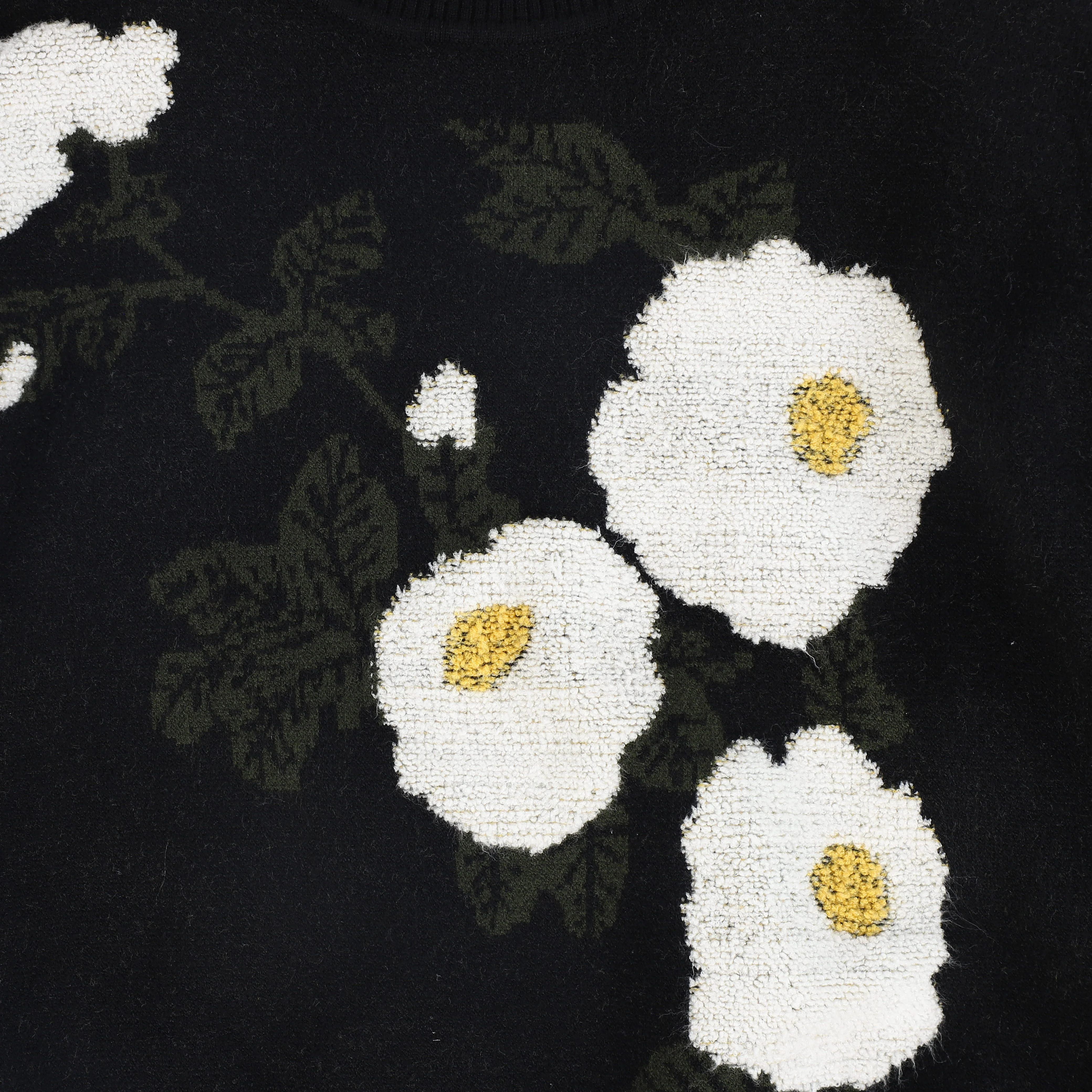 VALENTINA BLACK FLOWER EMBROIDERED SWEATER MAXI DRESS [FINAL SALE] - Image 2