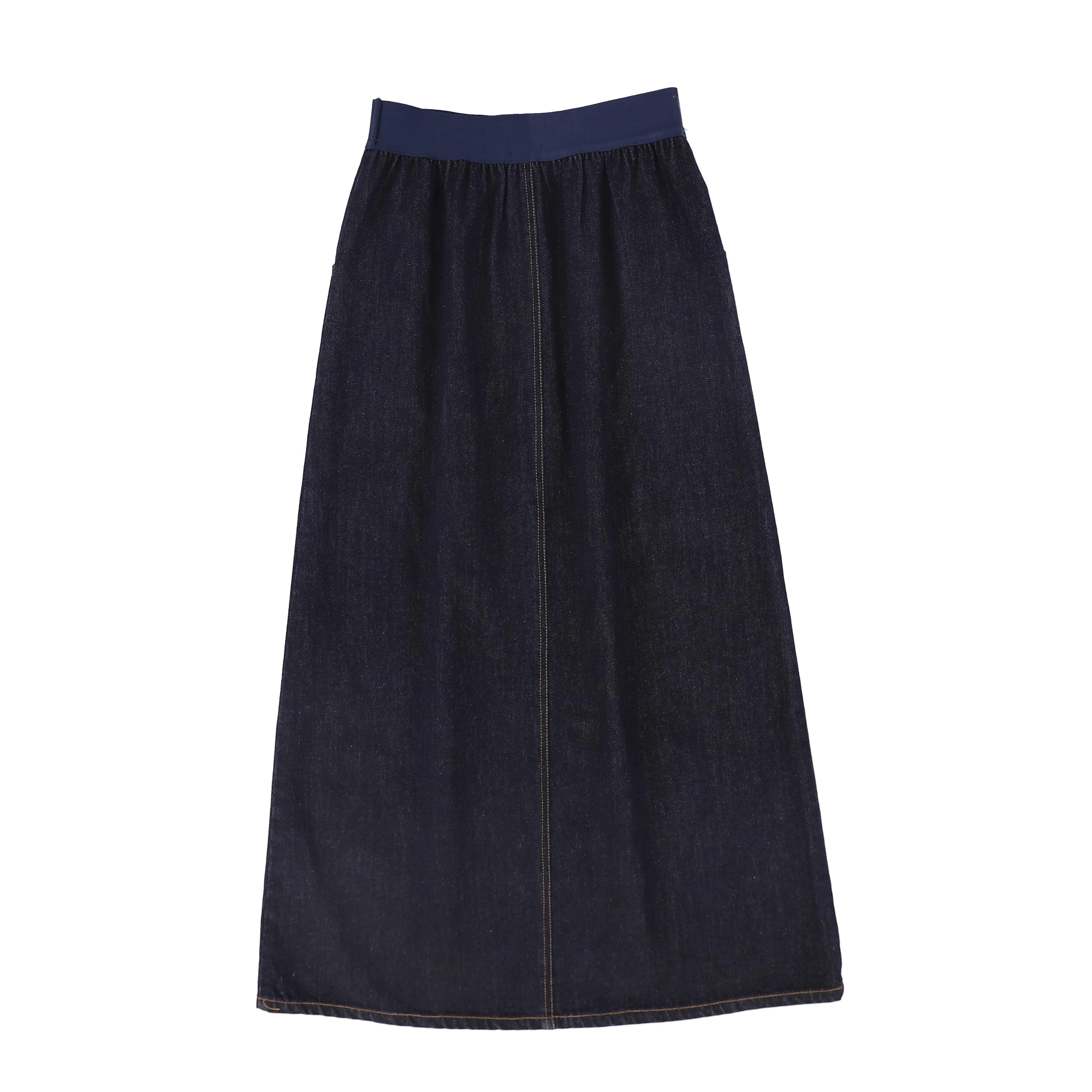 VALENTINA BLUE DENIM LOGO WAISTBAND MAXI SKIRT [FINAL SALE] - Image 2