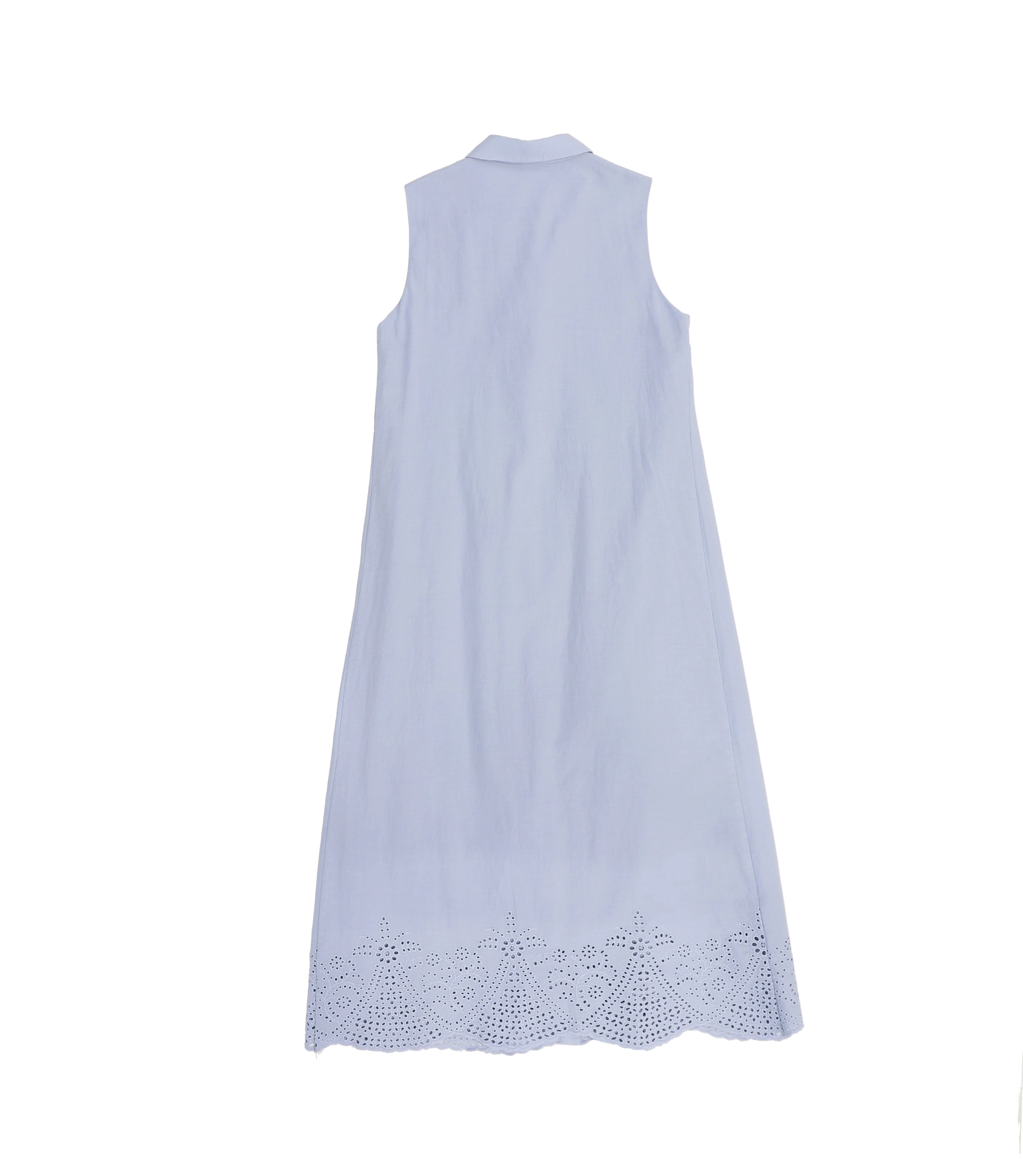 VALENTINA DUSTY BLUE EYELET PLEAT JUMPER [FINAL SALE] - Image 2