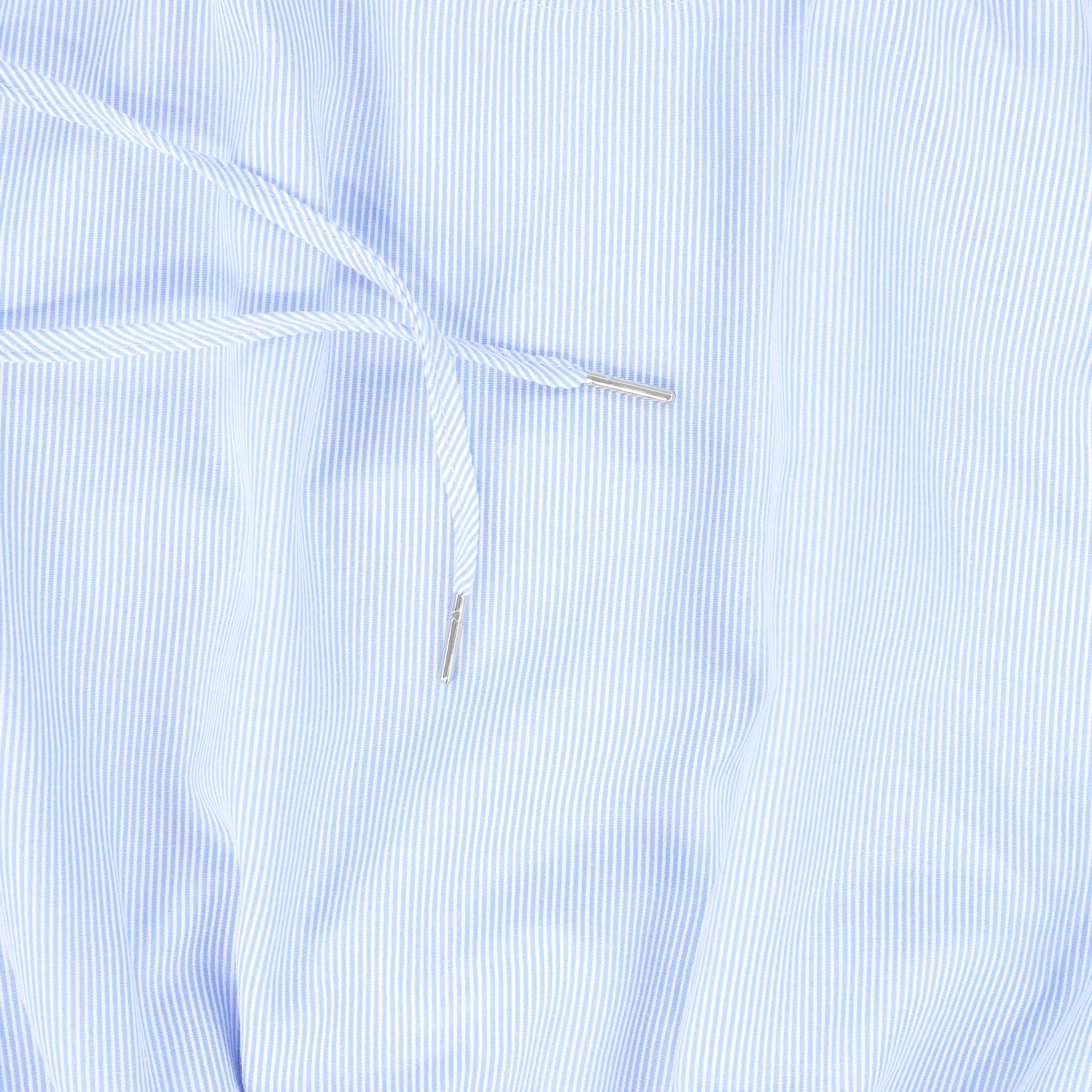 VALENTINA BLUE STRIPED LINEN BUBBLE BLOUSE [FINAL SALE] - Image 3