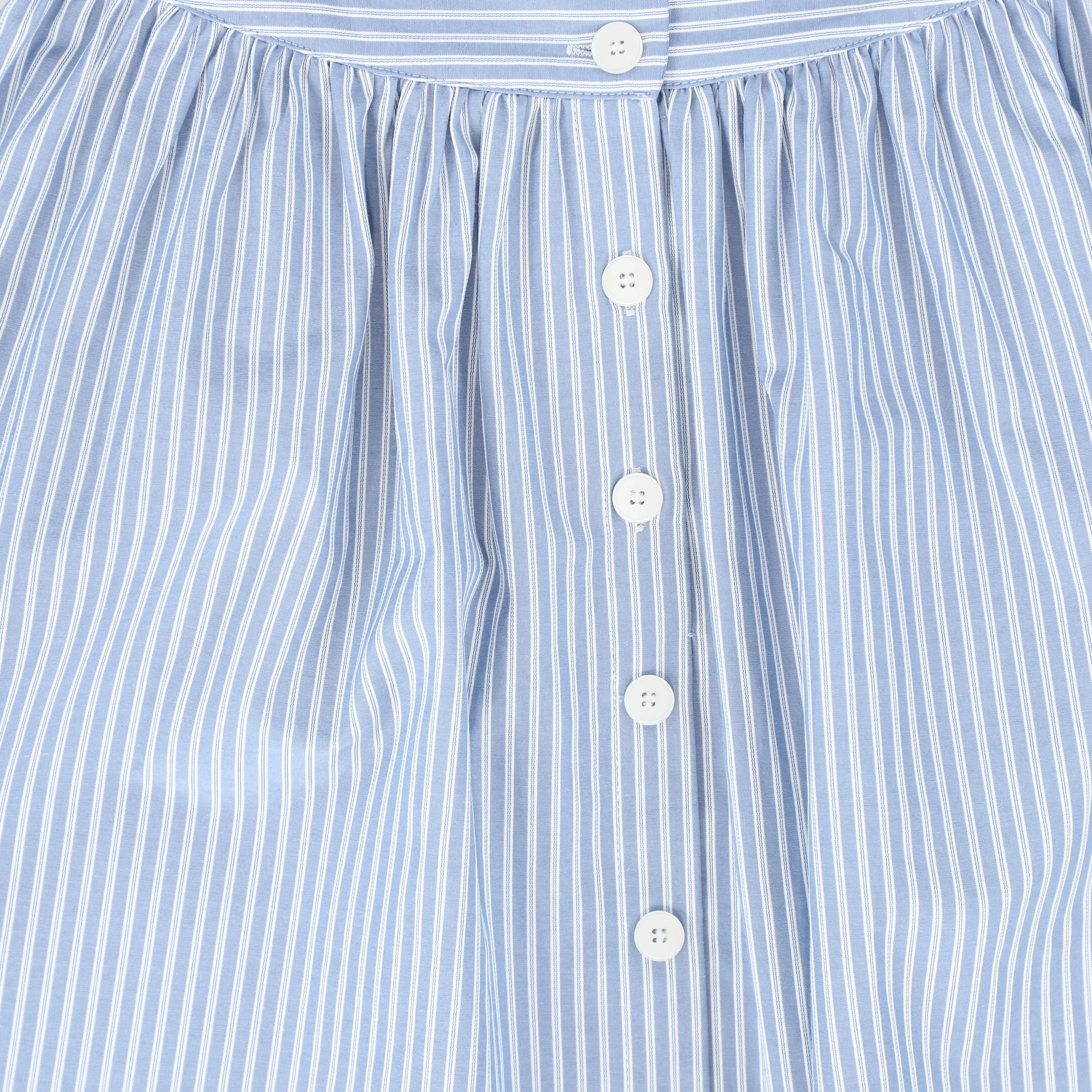 VALENTINA BLUE STRIPED POPLIN MAXI SKIRT [FINAL SALE] - Image 3