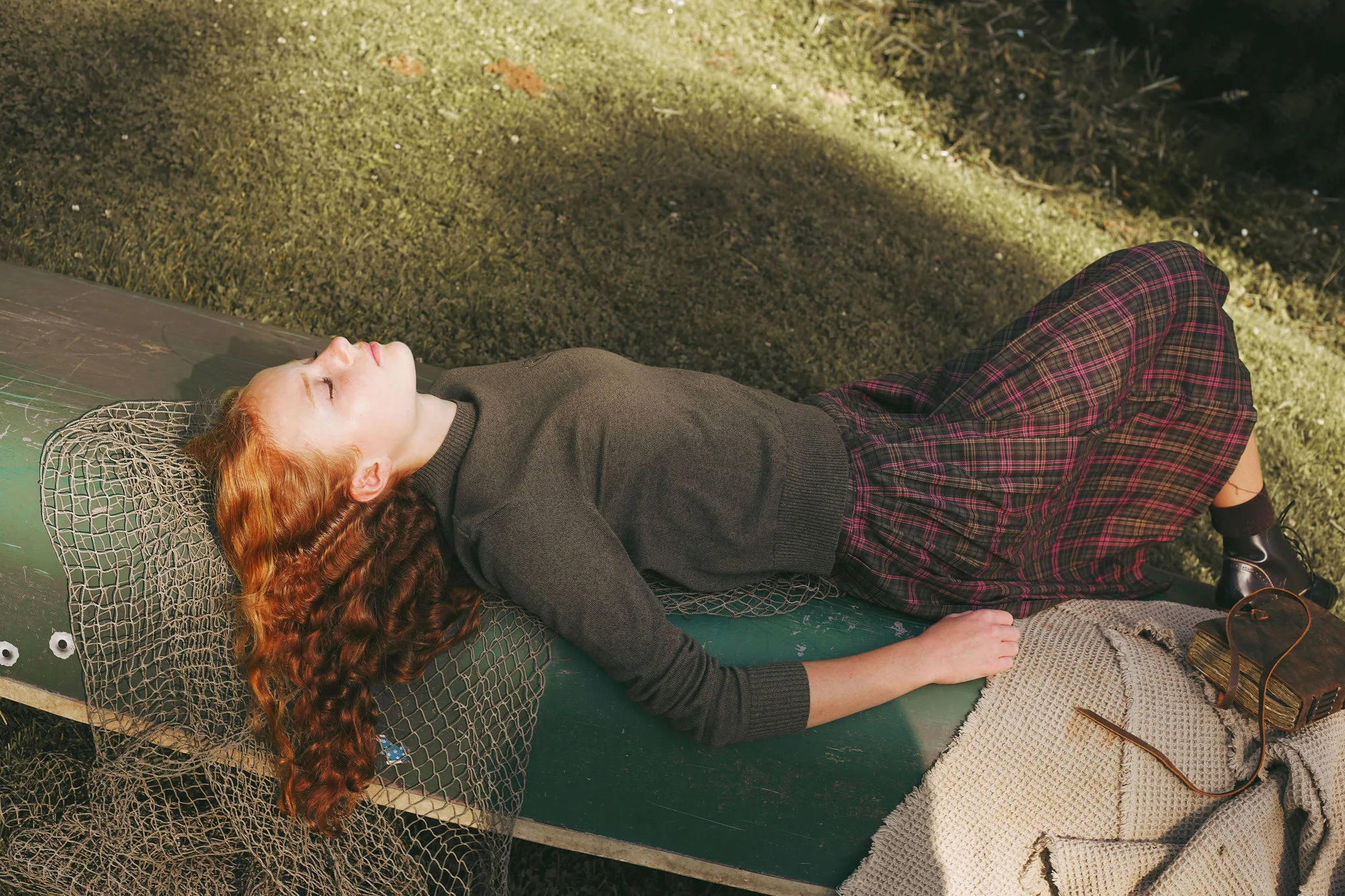 VALENTINA BROWN PLAID PLEAT MAXI SKIRT [FINAL SALE] - Image 4