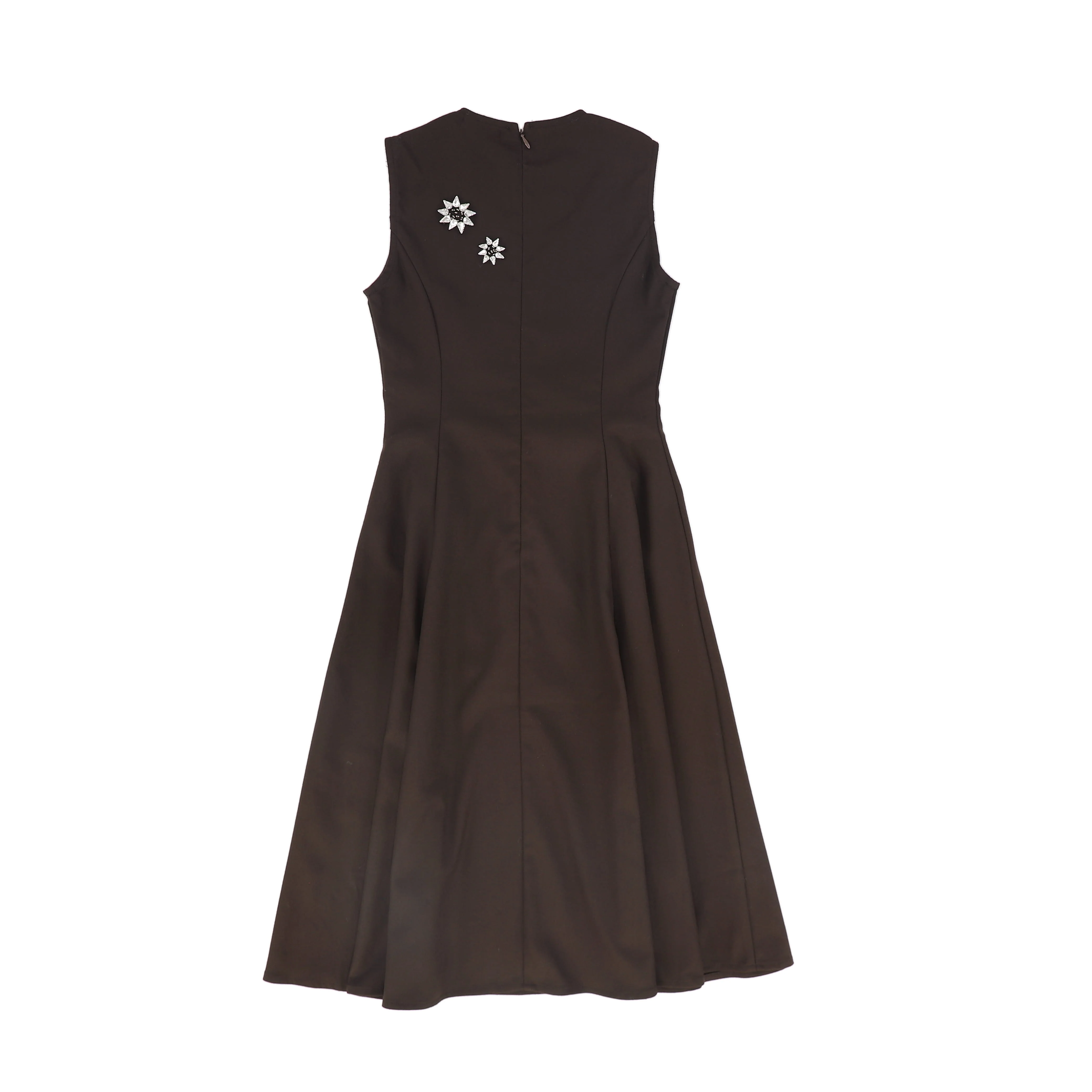 VALENTINA BROWN WOOL SWING EMBELLISHED JUMPER [FINAL SALE] - Image 2