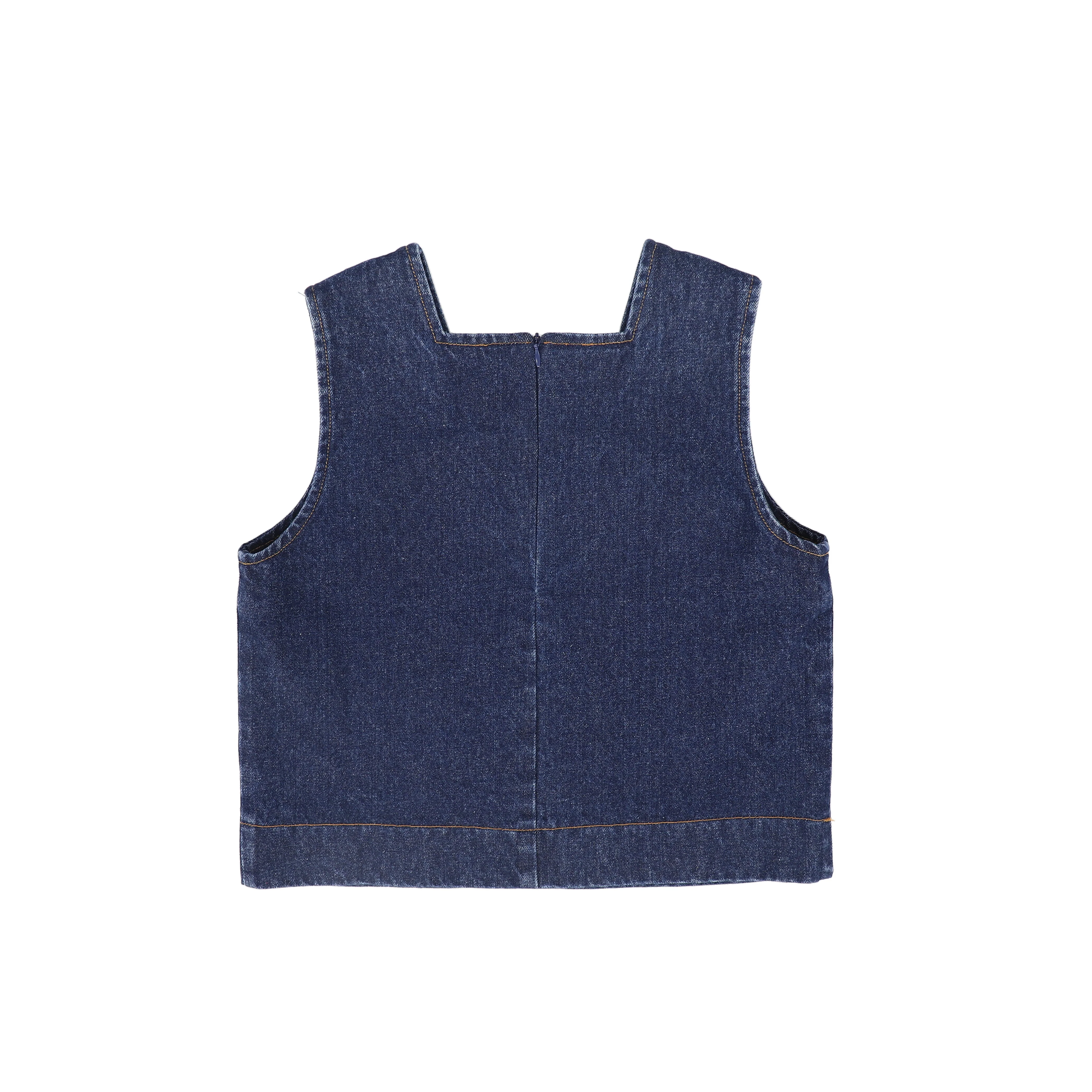 VALENTINA DENIM SQUARE SEAM VEST [FINAL SALE] - Image 2