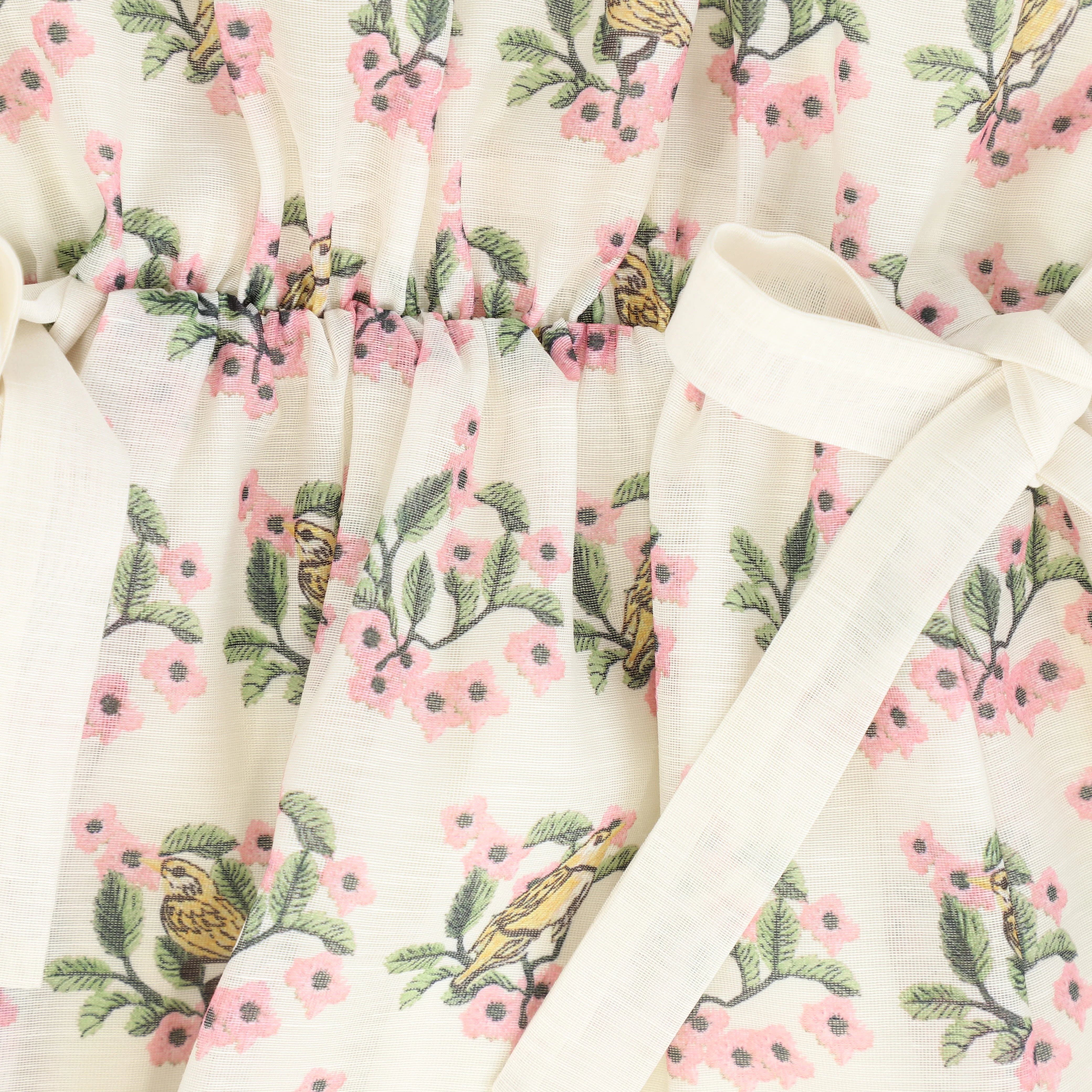 VALENTINA PINK FLORAL BIRD PRINT WAISTED DRESS [FINAL SALE] - Image 3
