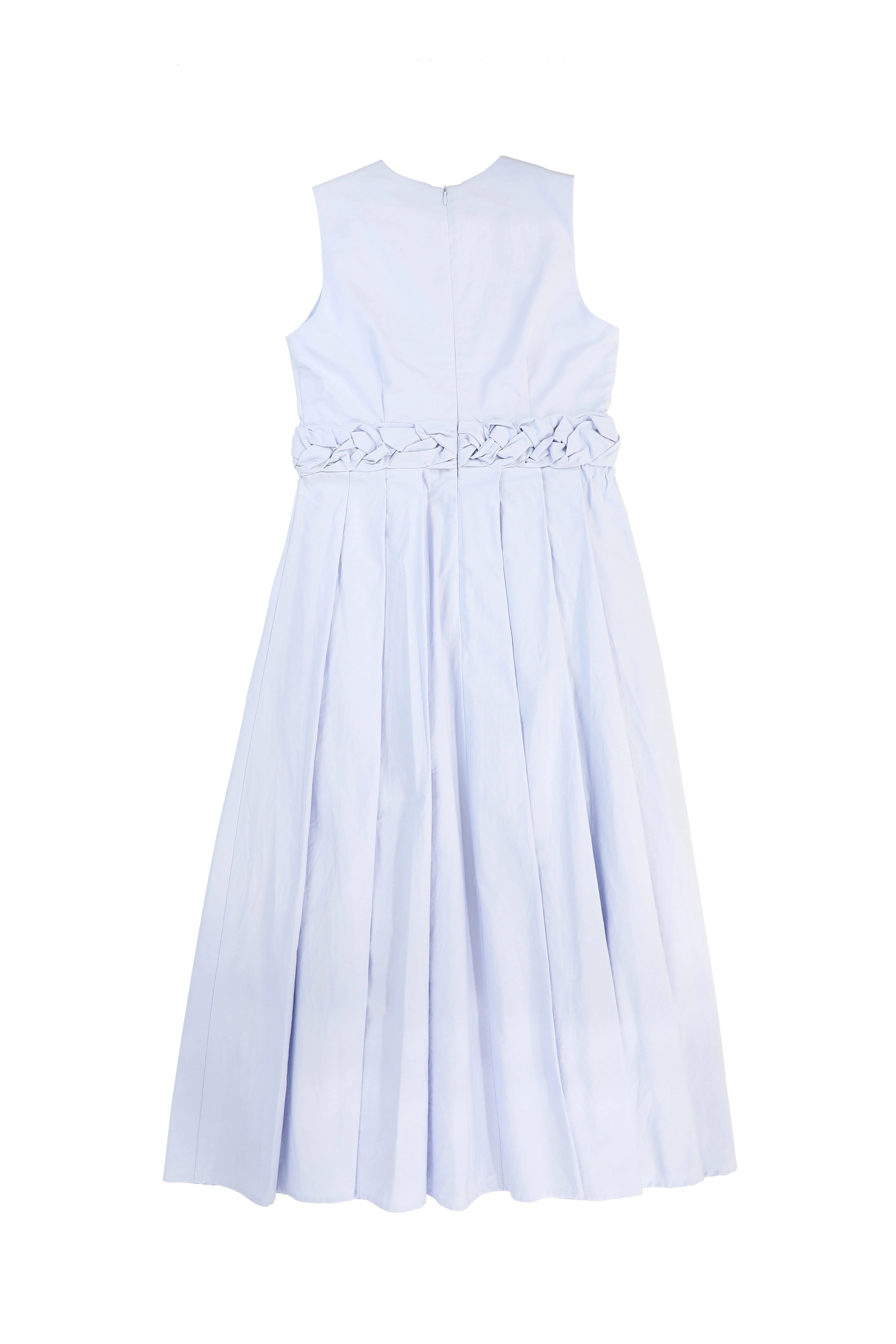VALENTINA LIGHT BLUE BRAIDED WAIST V NECK JUMPER [FINAL SALE] - Image 2