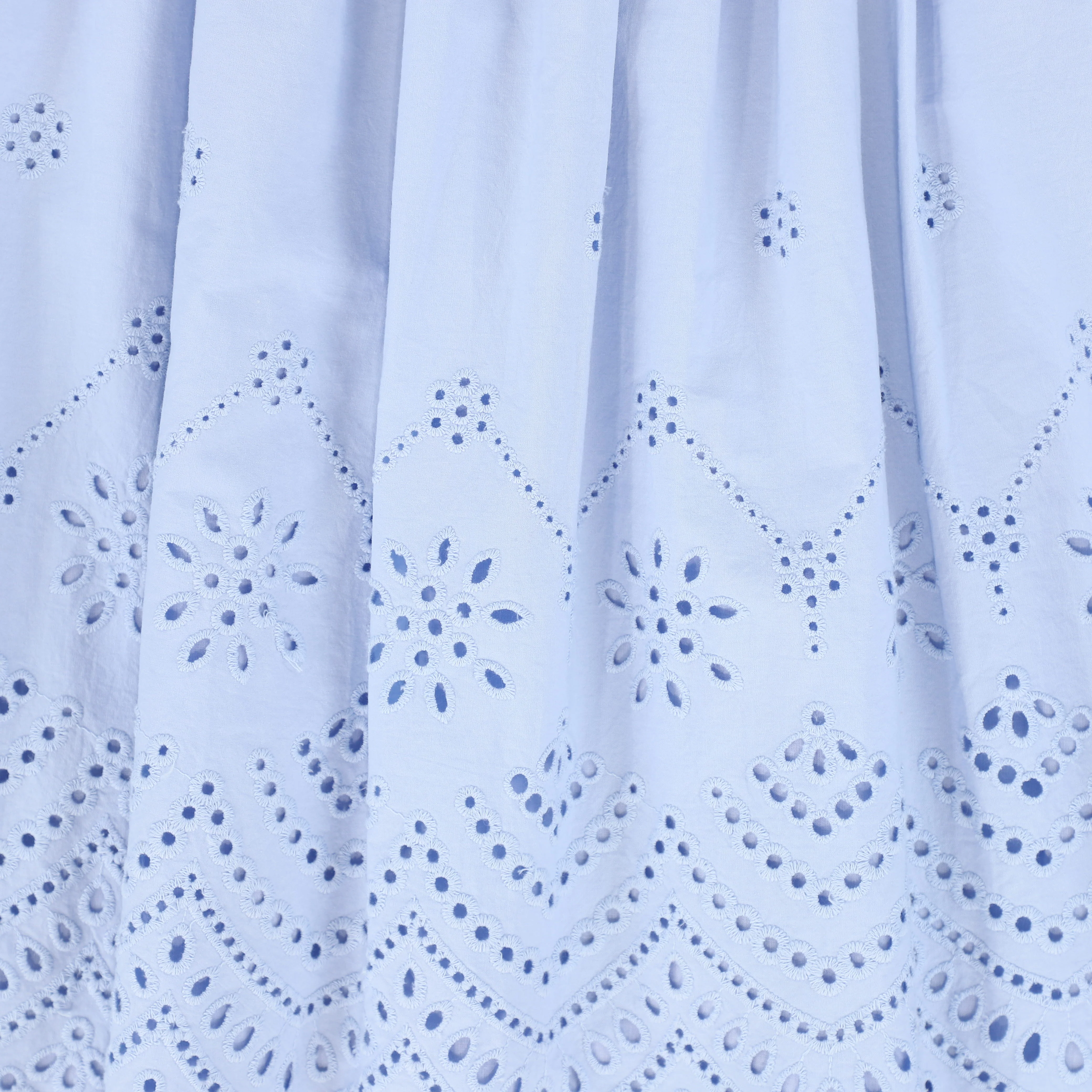 VALENTINA LIGHT BLUE EYELET DETAIL MIDI SKIRT [FINAL SALE] - Image 4