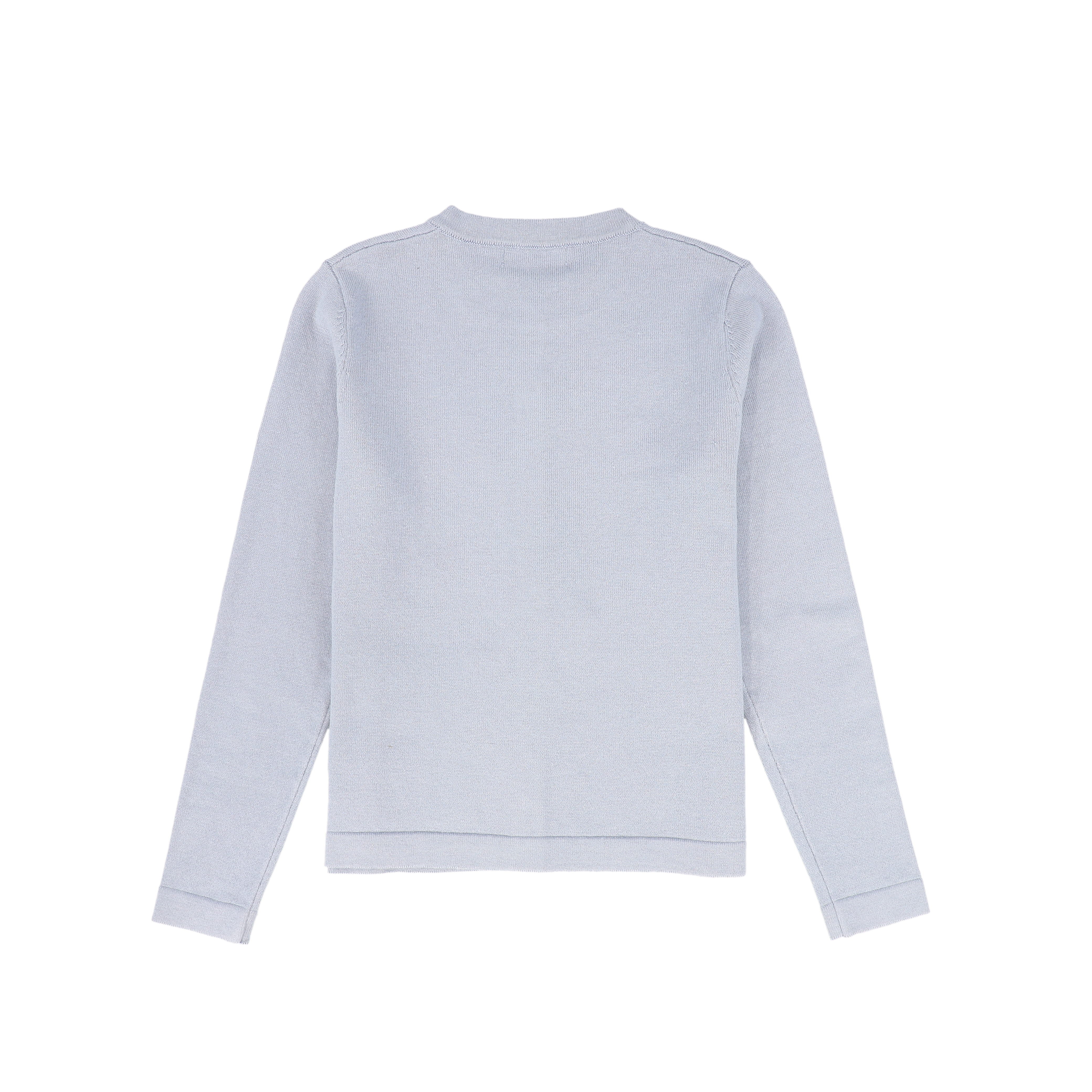 VALENTINA DUSTY BLUE SILK KNIT BUTTON CARDIGAN [FINAL SALE] - Image 2