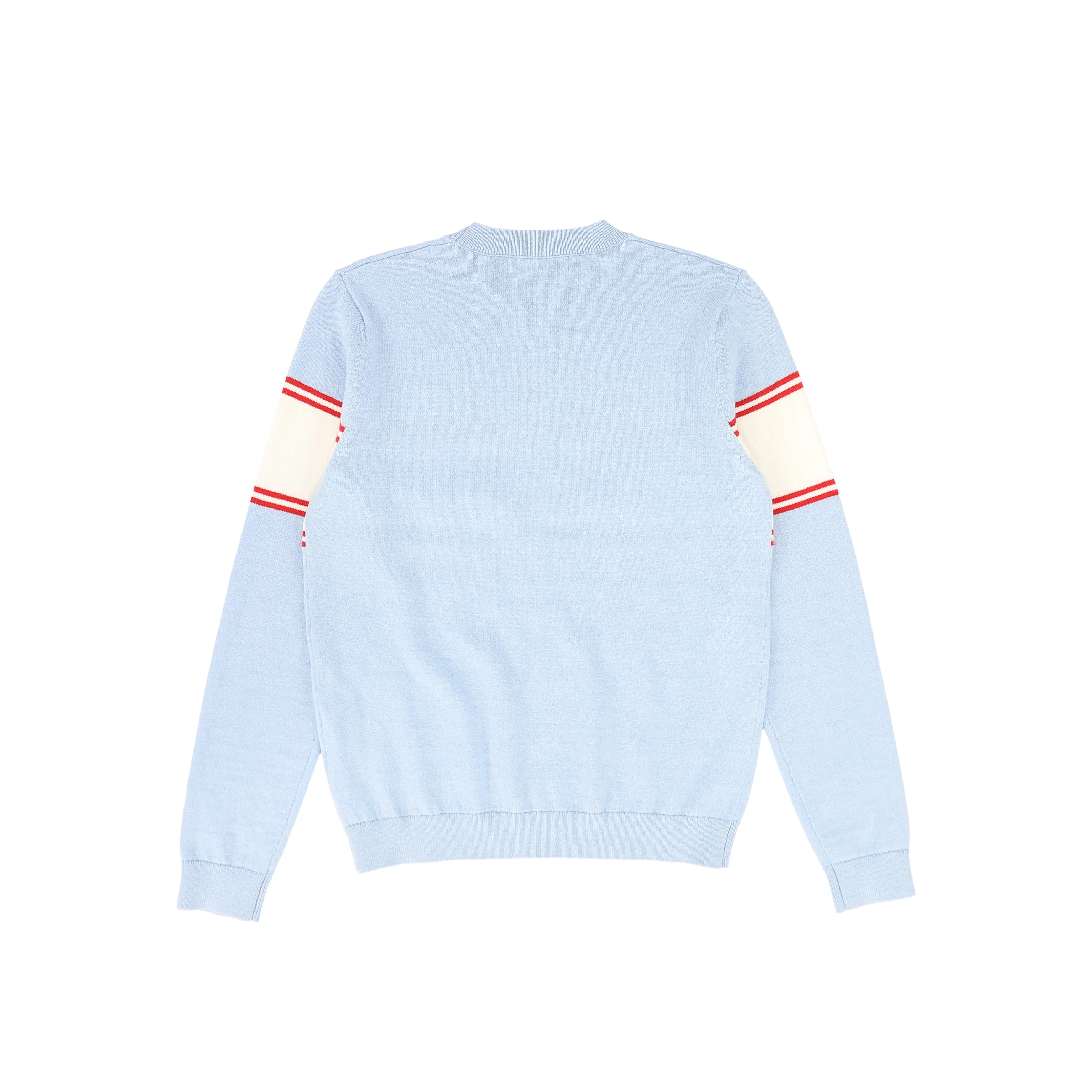 VALENTINA LIGHT BLUE WIDE STRIPE LOGO SWEATER [FINAL SALE] - Image 2