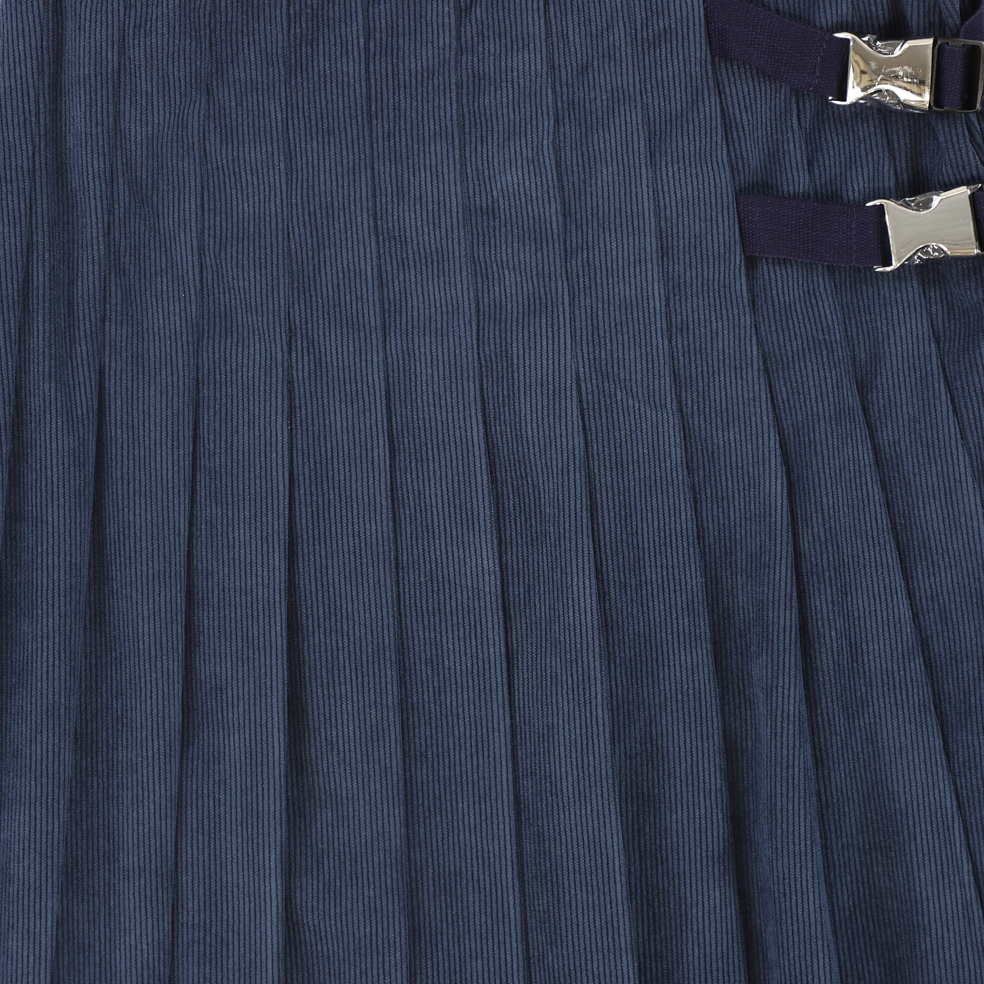 VALENTINA NAVY PLEATED BUCKLE MIDI SKIRT [FINAL SALE] - Image 3