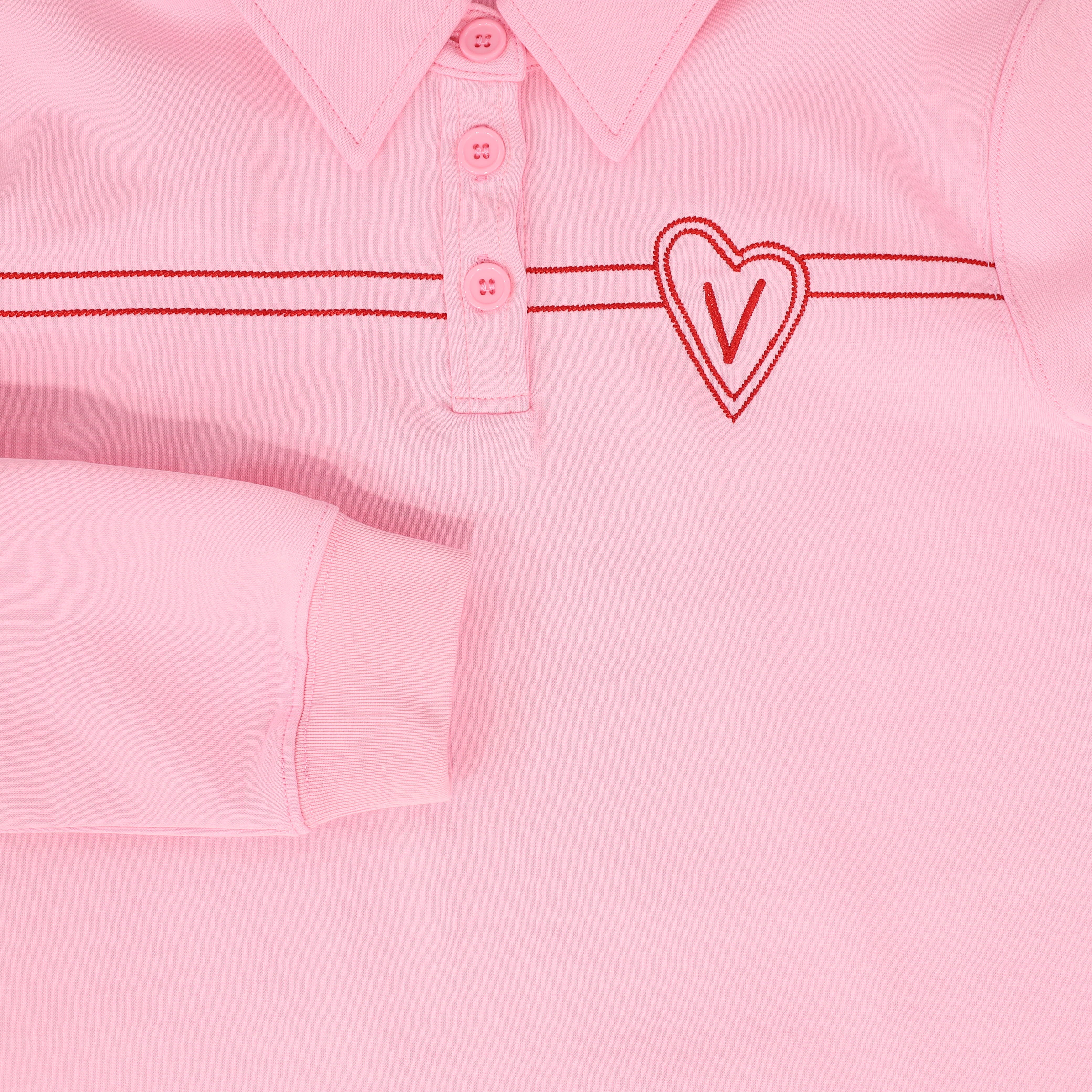 VALENTINA PINK EMBROIDERED HEART POLO [FINAL SALE] - Image 3