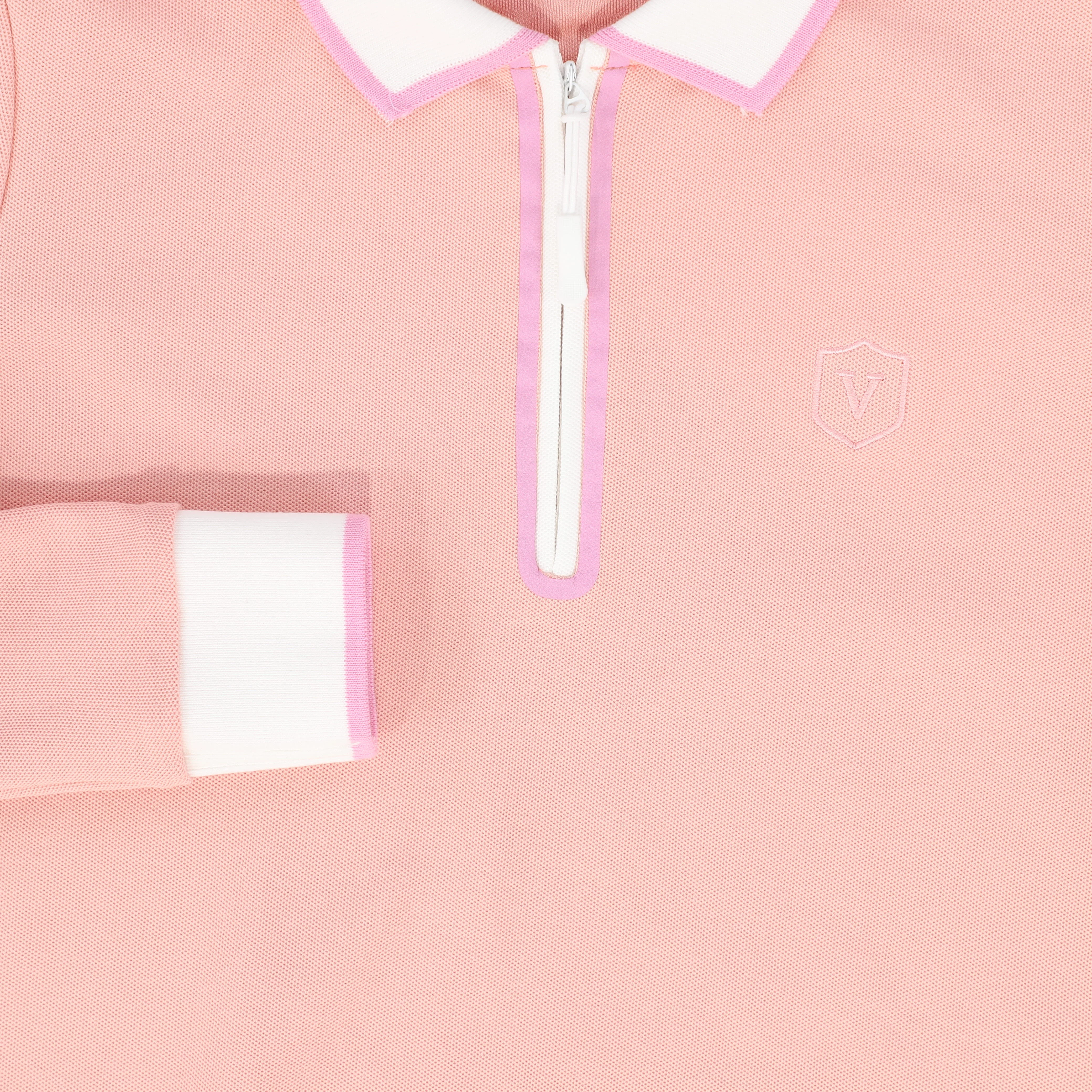 VALENTINA PINK ZIPPER PIQUE POLO [FINAL SALE] - Image 3