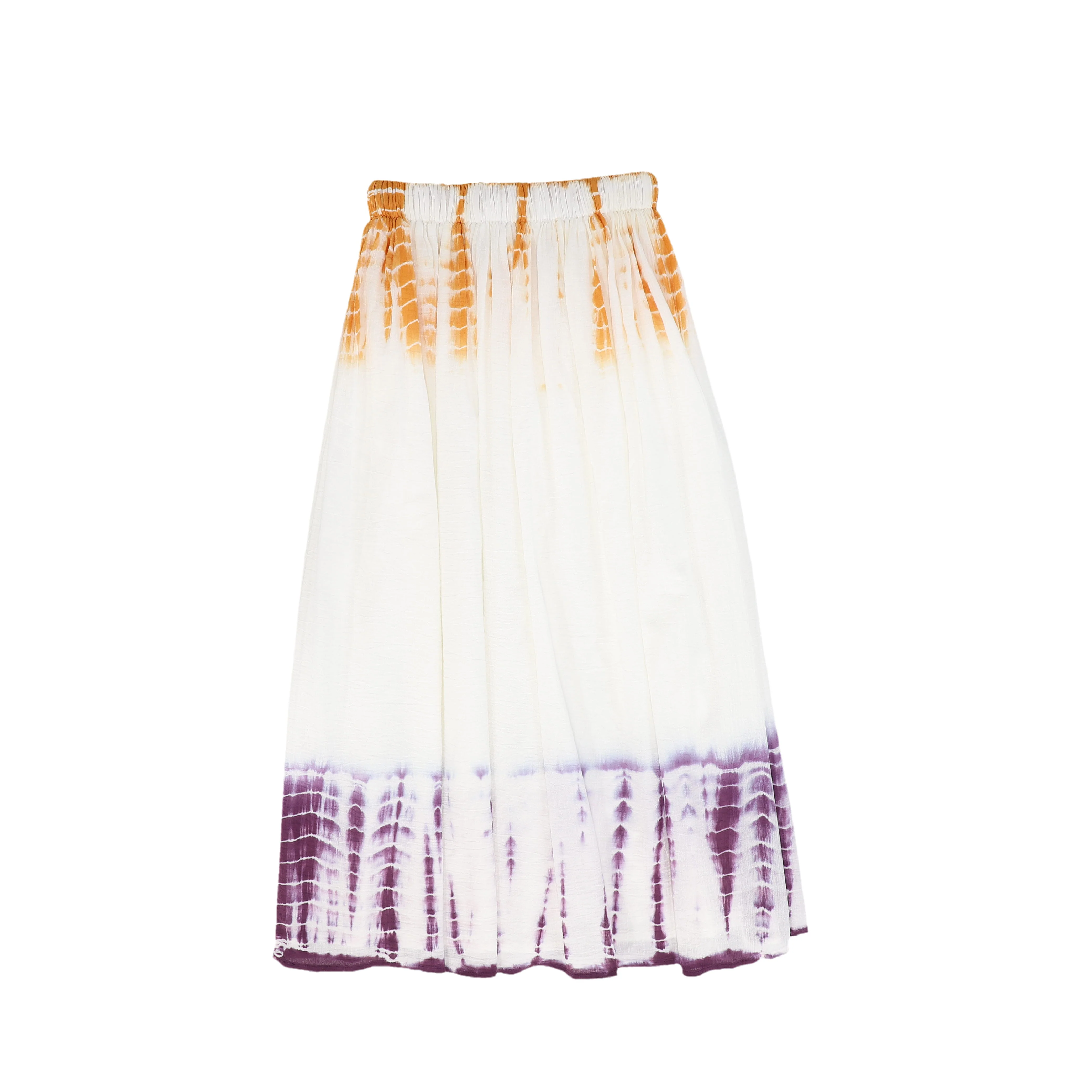 VALENTINA IVORY/PURPLE CRINKLE TIE DYE MAXI SKIRT [FINAL SALE] - Image 2