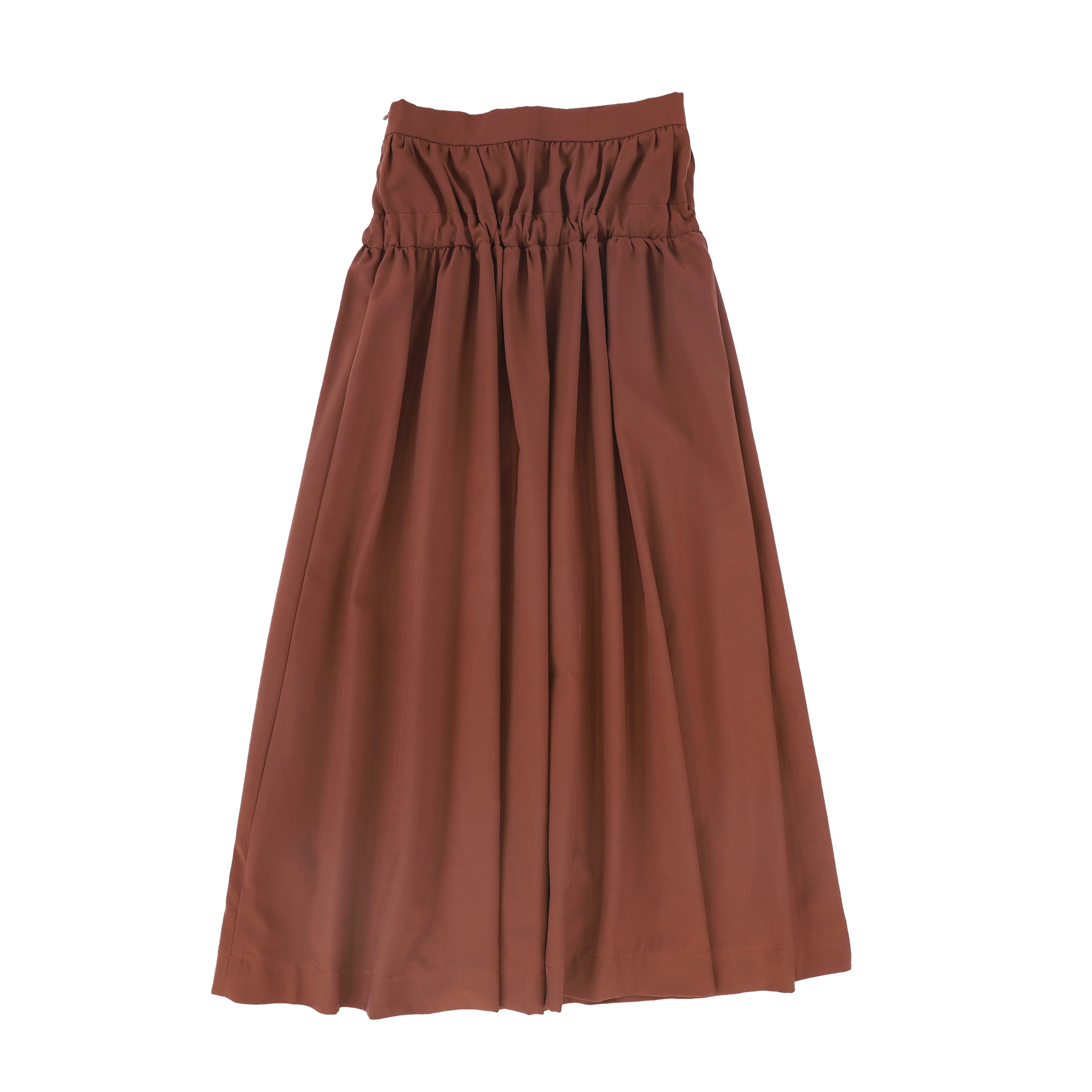 VALENTINA RUST GATHERED TIE MAXI SKIRT [FINAL SALE] - Image 2