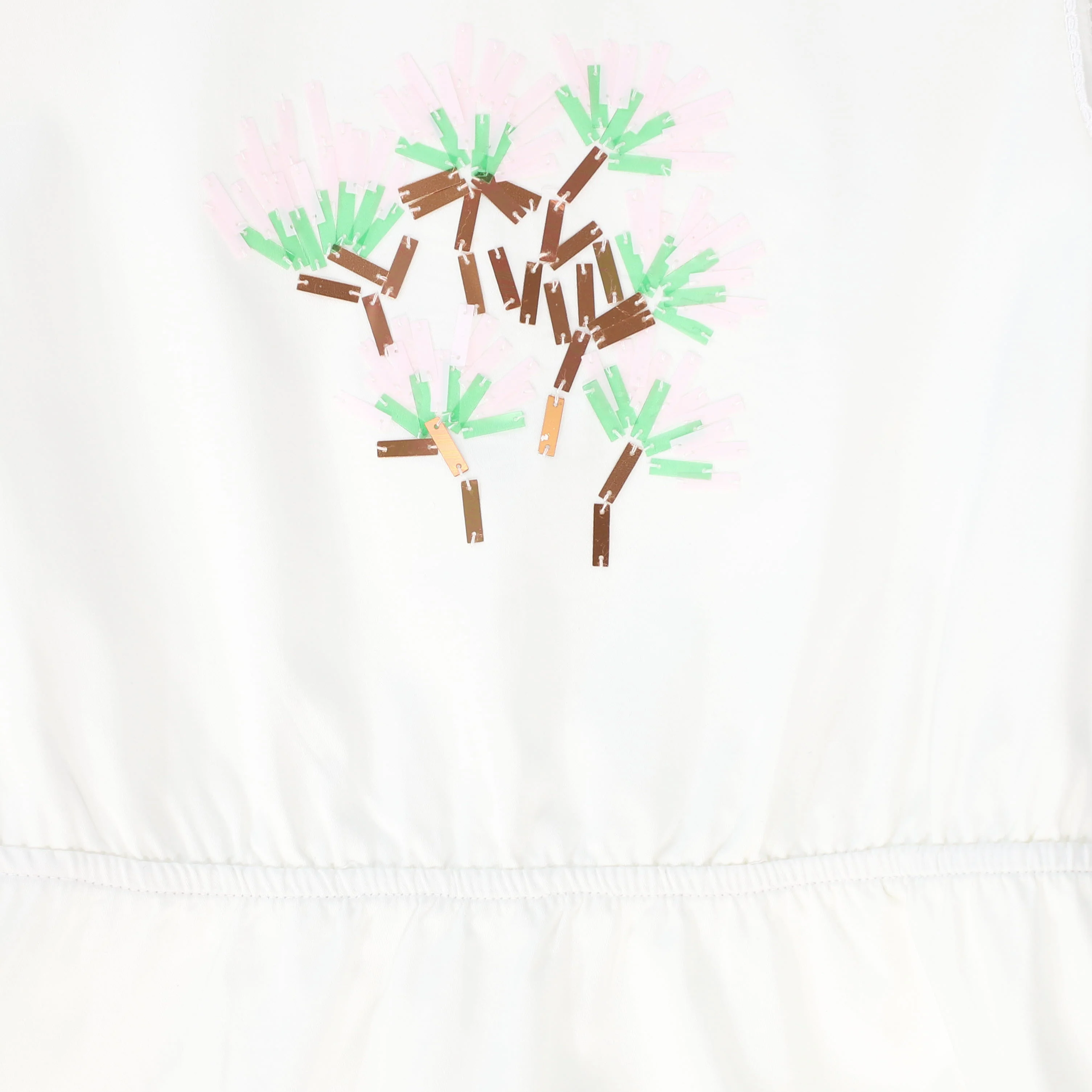 VALENTINA WHITE EMBROIDERED FLOWER POPLIN JUMPER [FINAL SALE] - Image 3