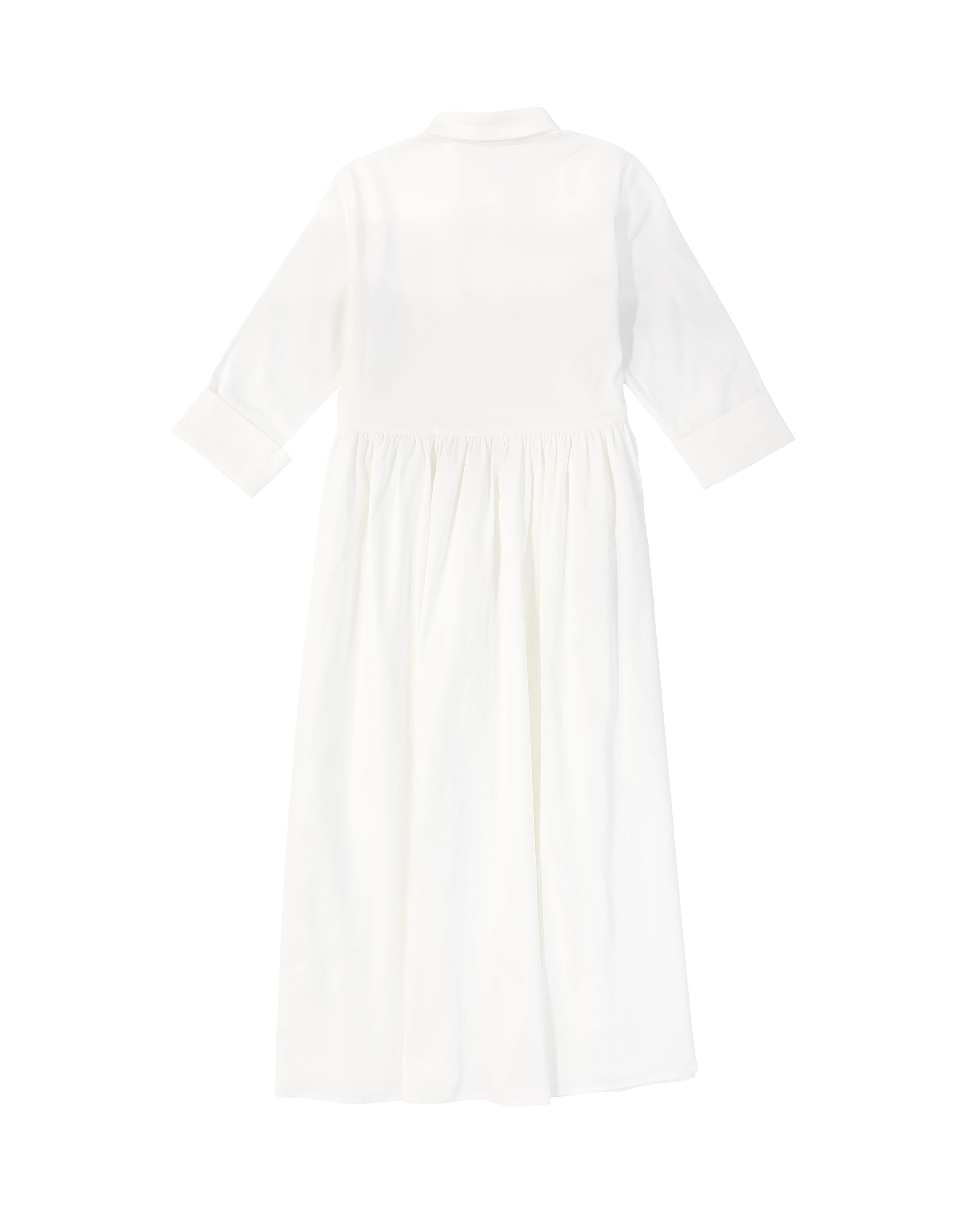 VALENTINA WHITE EMBROIDERED FLOWER SHIRT DRESS [FINAL SALE] - Image 2