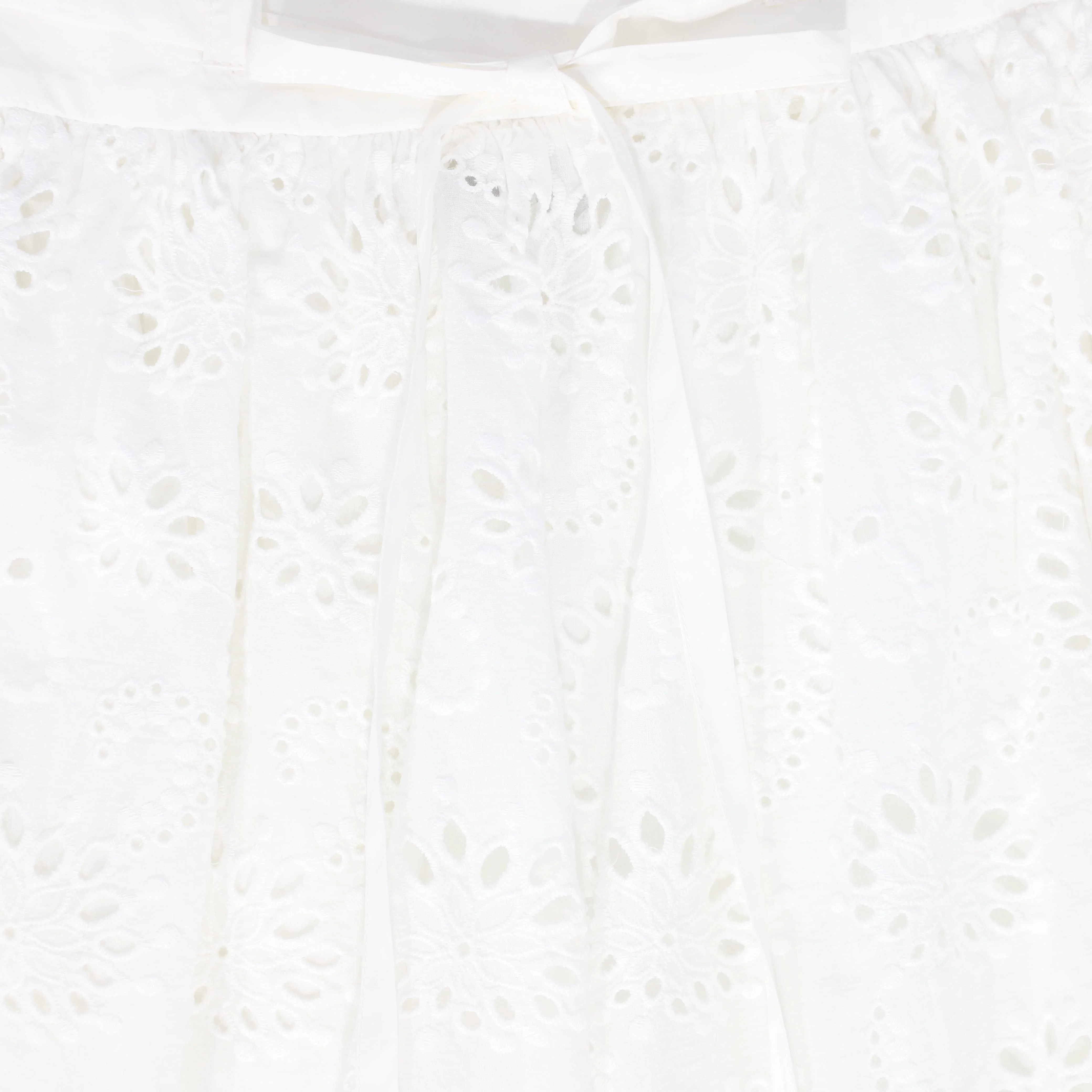 VALENTINA WHITE EYELET WAISTED MIDI SKIRT [FINAL SALE] - Image 3