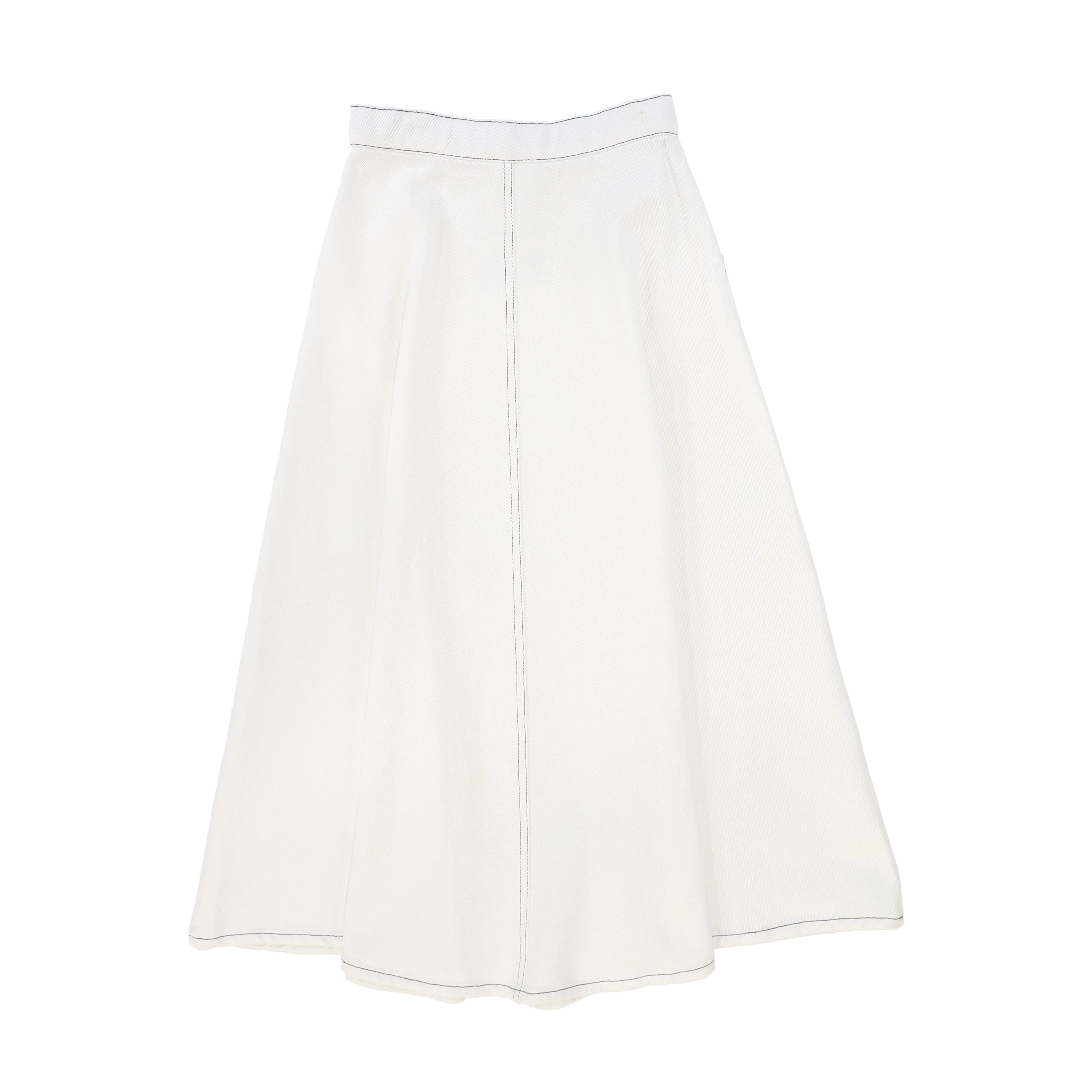 VALENTINA WHITE FLY FRONT DENIM SKIRT [FINAL SALE] - Image 2
