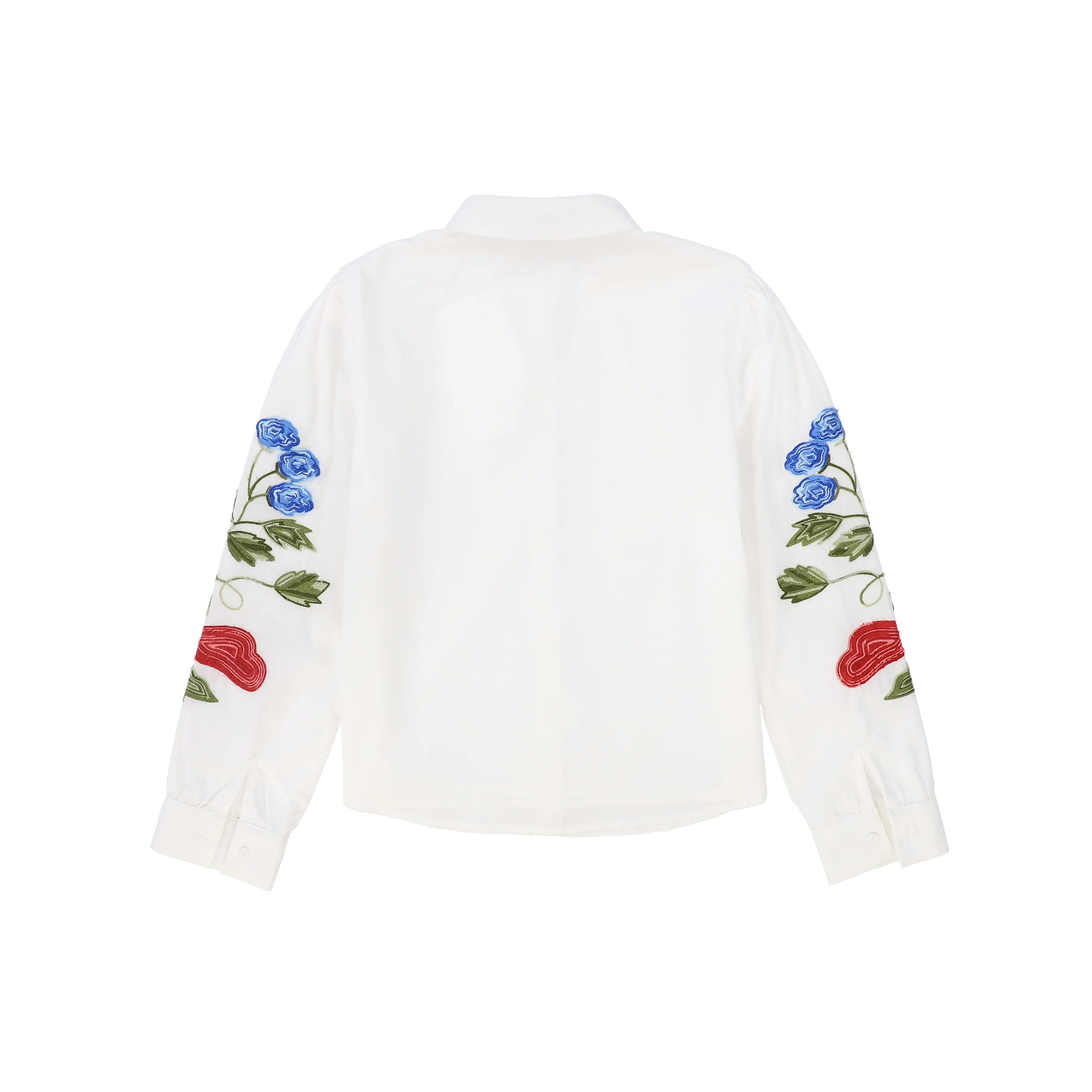 VALENTINA WHITE LINEN EMBROIDERED BLOUSE [FINAL SALE] - Image 2