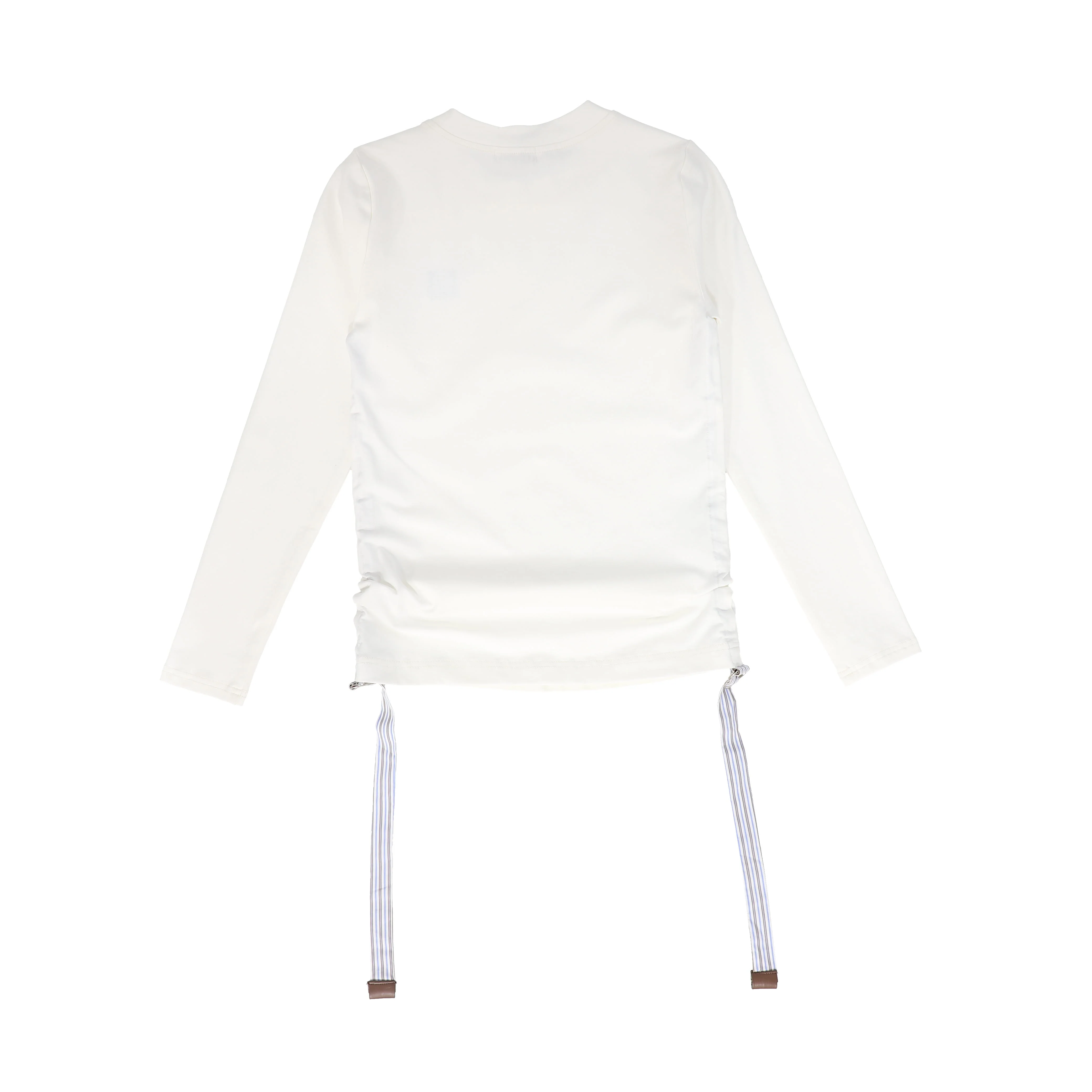 VALENTINA WHITE SIDE RUCHED TEE [FINAL SALE] - Image 2