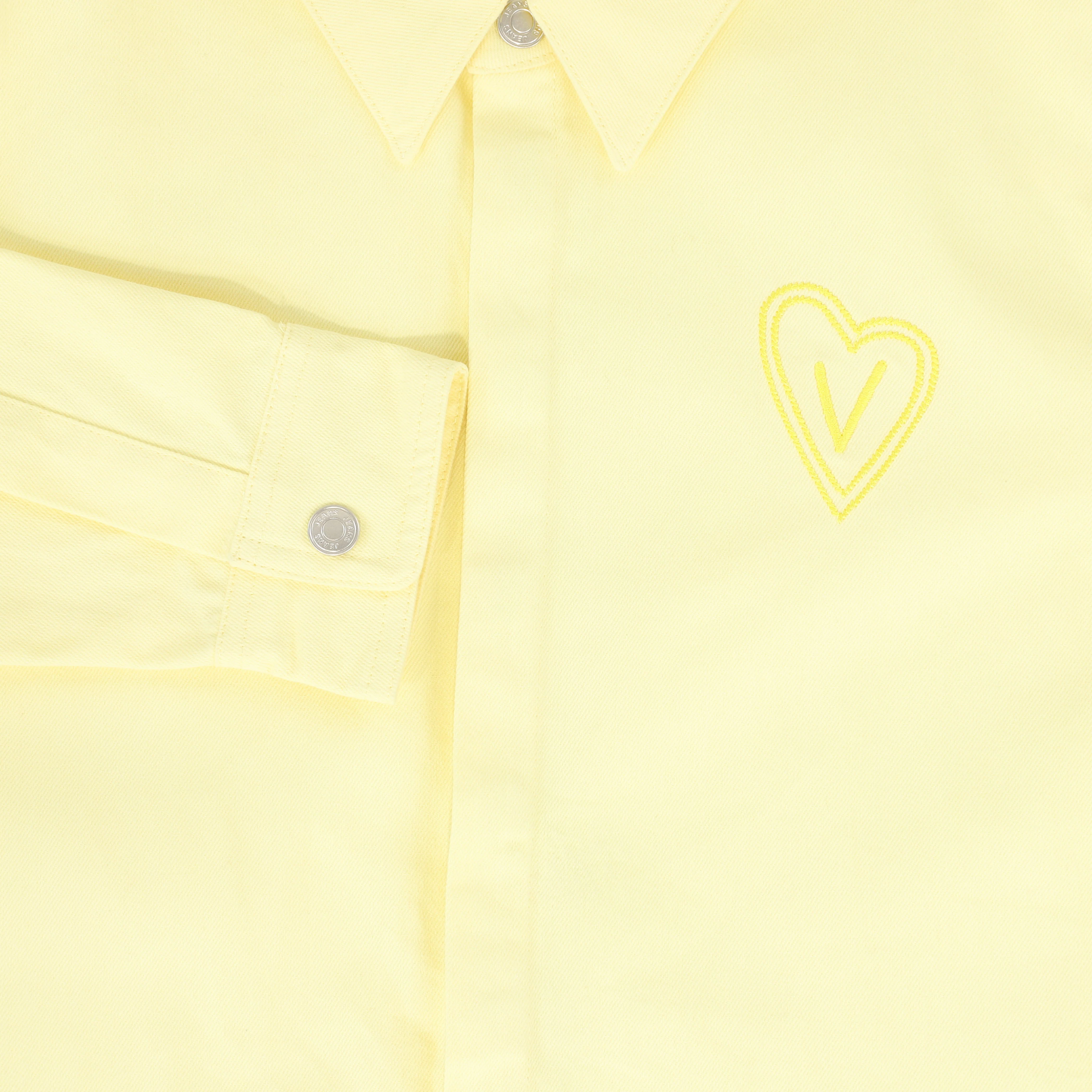 VALENTINA YELLOW DENIM HEART PATCH BLOUSE [FINAL SALE] - Image 3