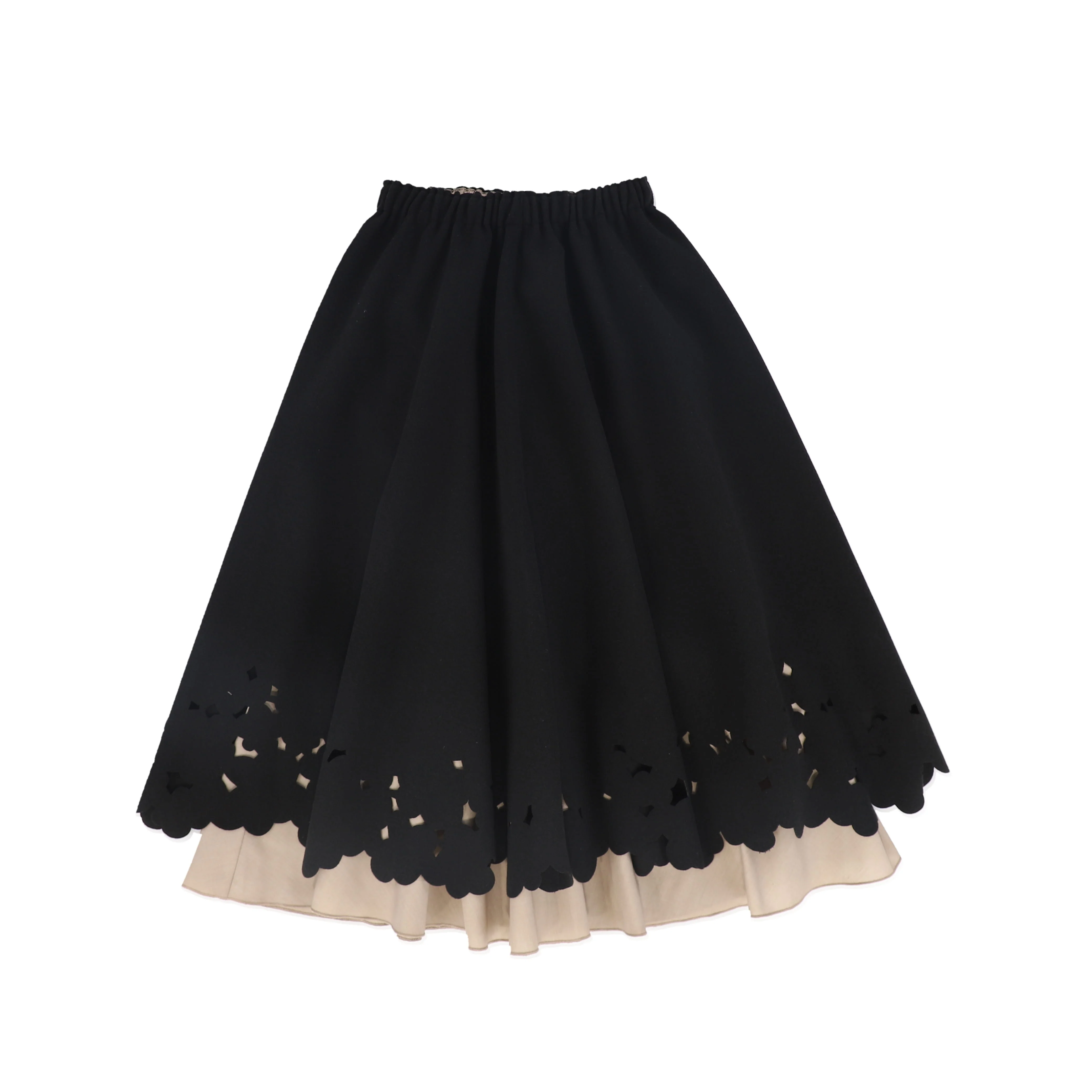 VENERA ARAPU BLACK EMBROIDERY HOLE MIDI SKIRT [FINAL SALE] - Image 2