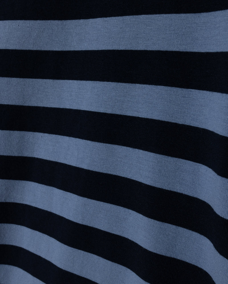 VIBE BLUE STRIPE COTTON T-SHIRT [FINAL SALE] - Image 2
