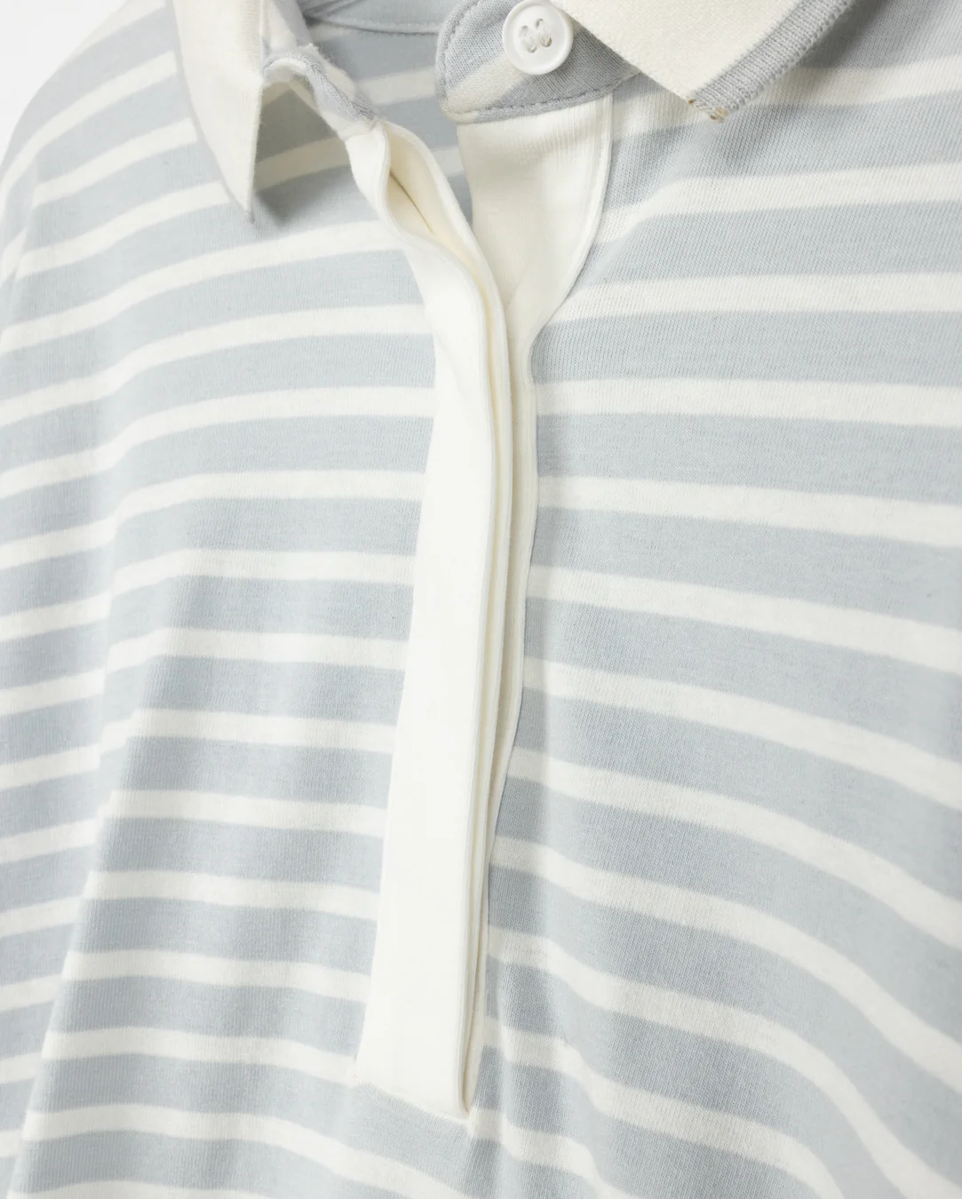VIBE LIGHT BLUE STRIPE COLLARED T-SHIRT [FINAL SALE] - Image 2