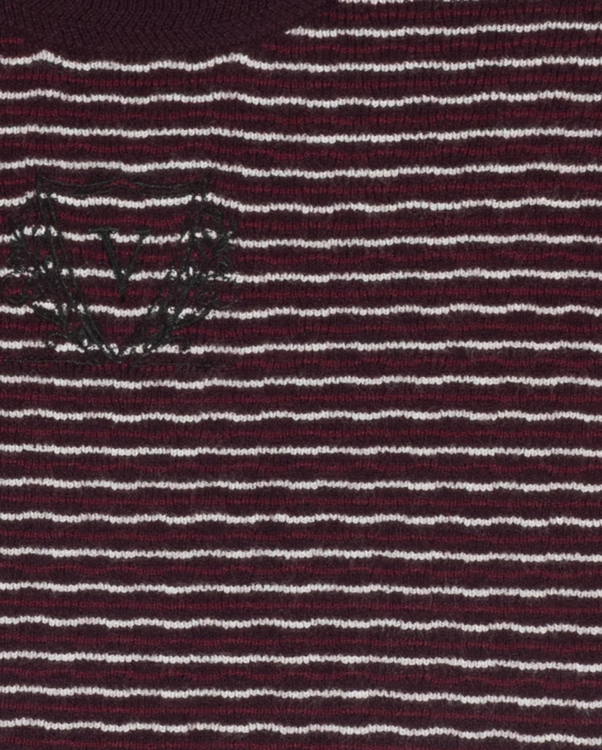 VIBE PLUM STRIPE KNIT VEST [FINAL SALE] - Image 2